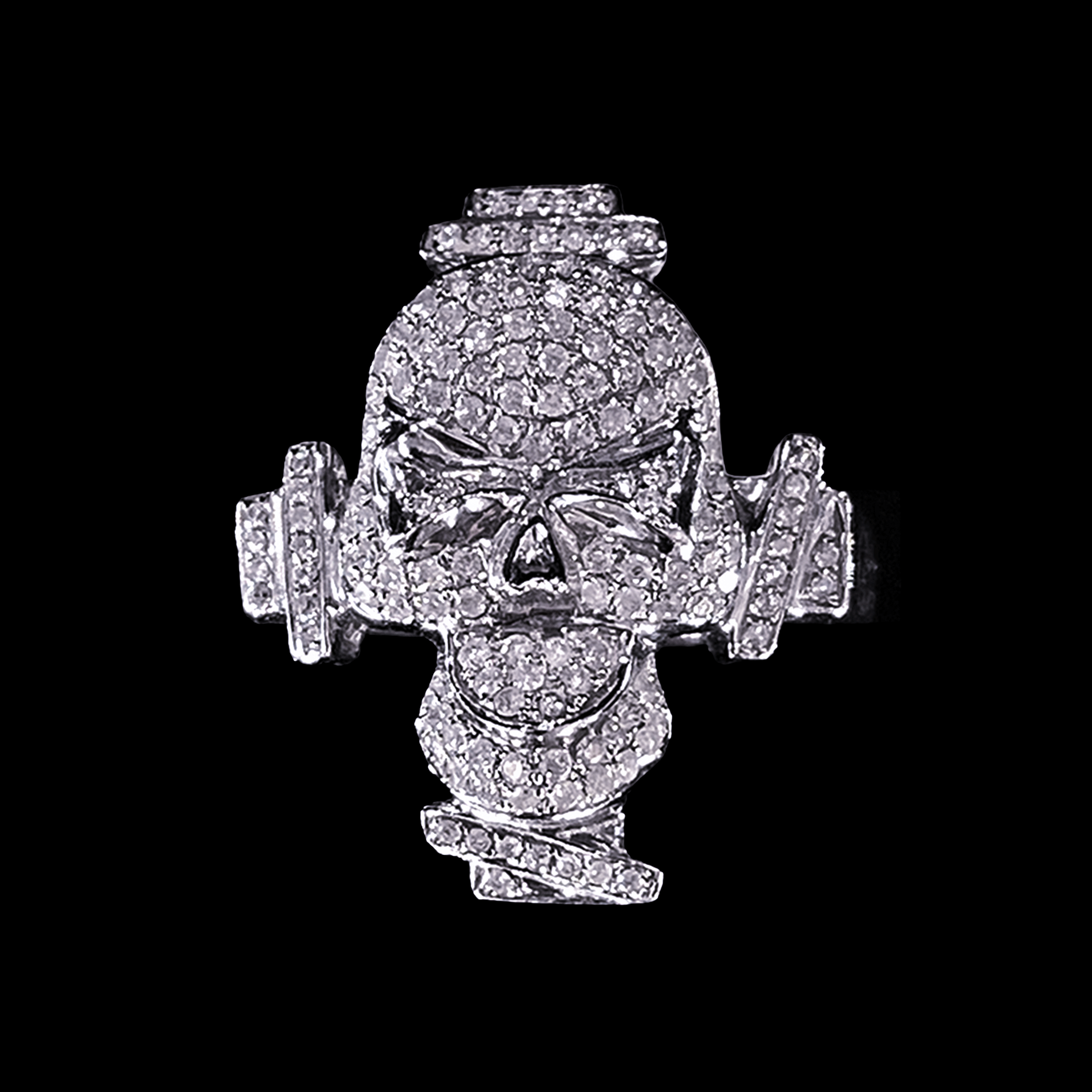 ANILLO CABALLERO DE CALAVERA DE ORO BLANCO