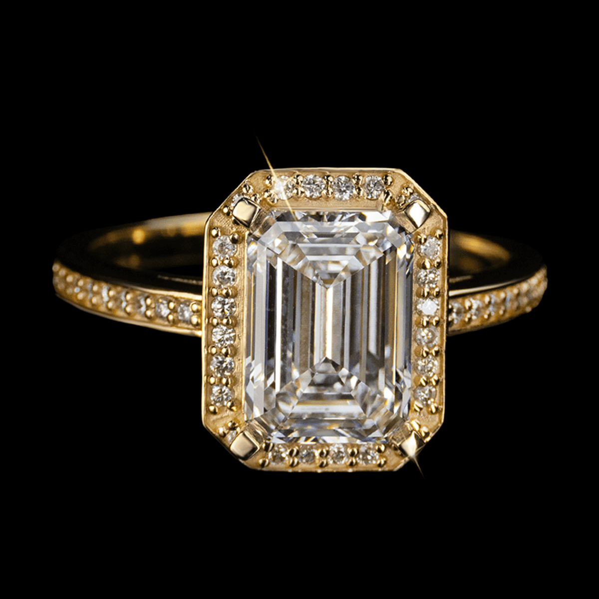 ANILLO DIAMANTE LABORATORIO EMERALD CUT 2.57ct 14K