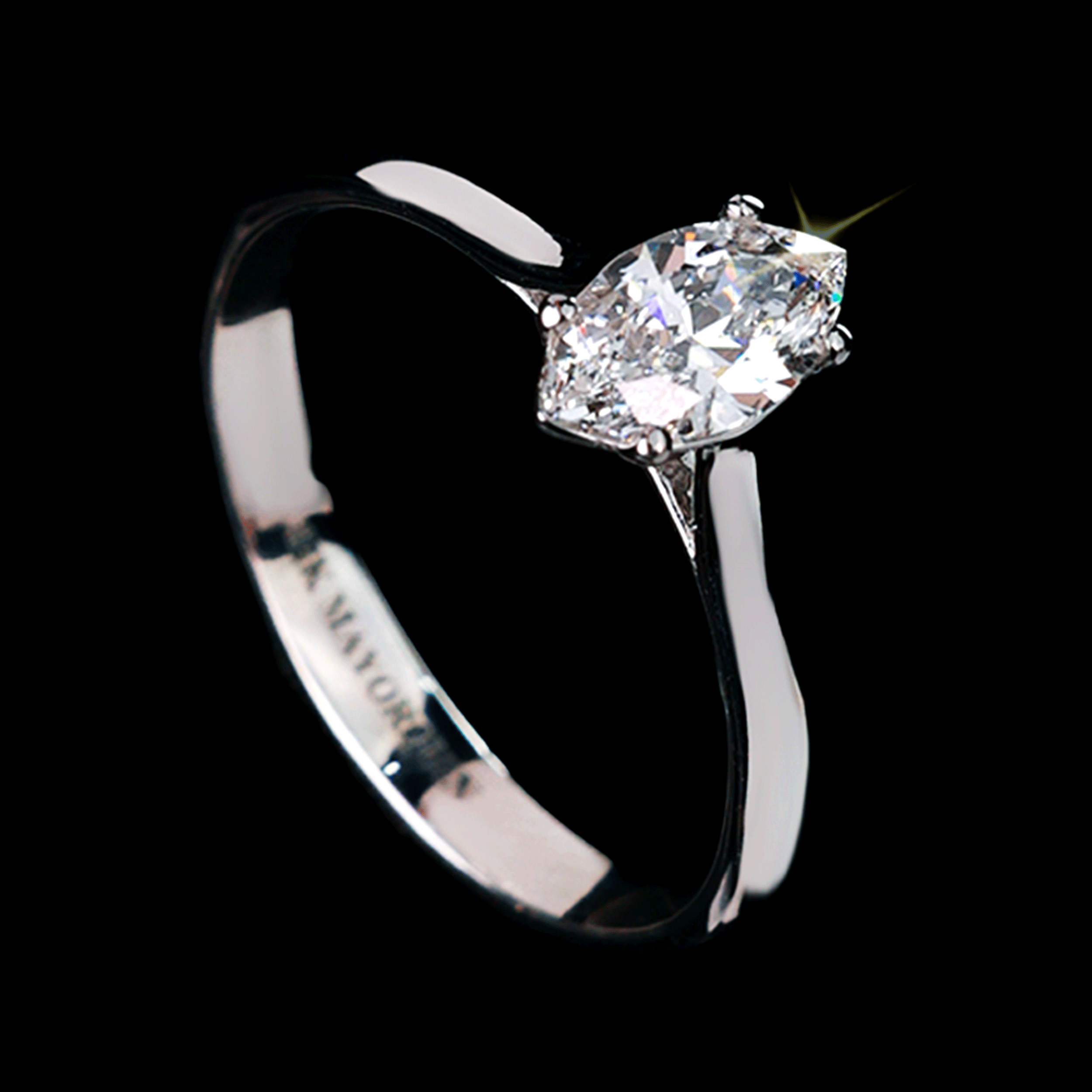 ANILLO ORO BLANCO  DL/MARQUISSE 14K 0.50 CT VS1