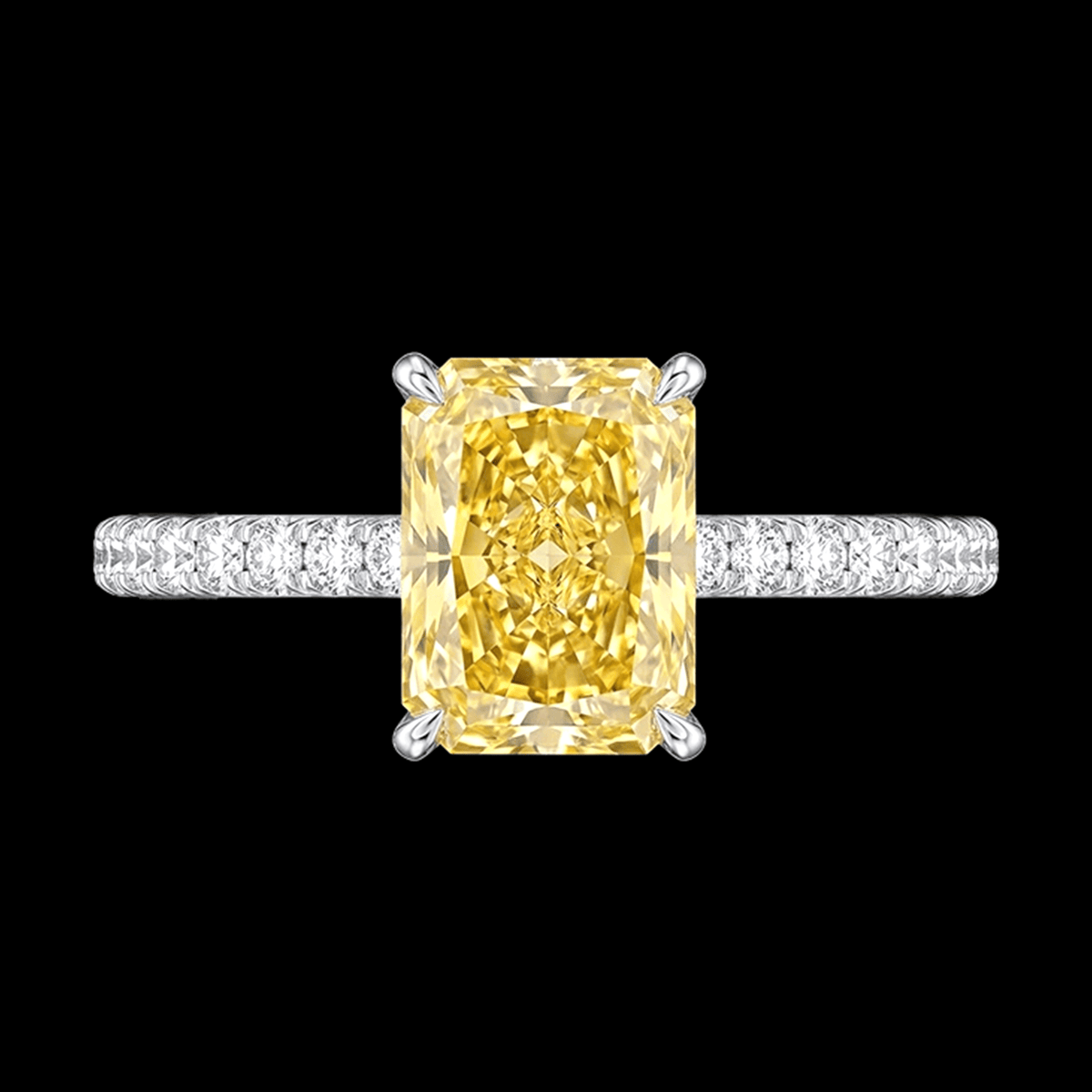 ANILLO CON DIAMANTE DE LABORATORIO CORTE ESMERALDA 1.04ct 14K
