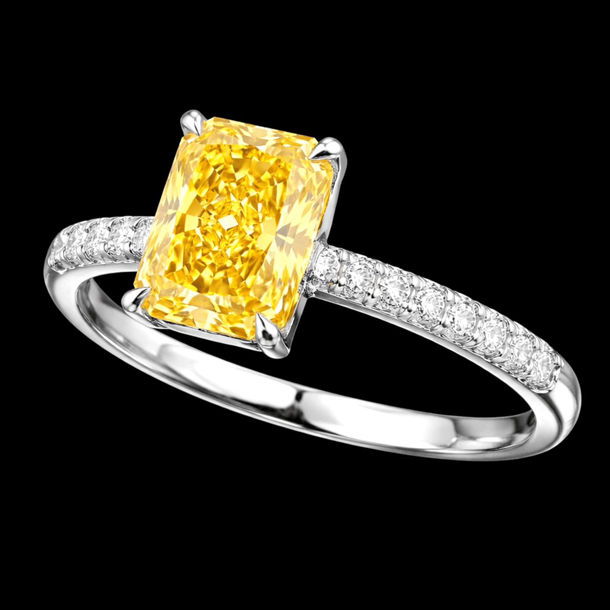 ANILLO CON DIAMANTE DE LABORATORIO CORTE ESMERALDA 1.04ct 14K