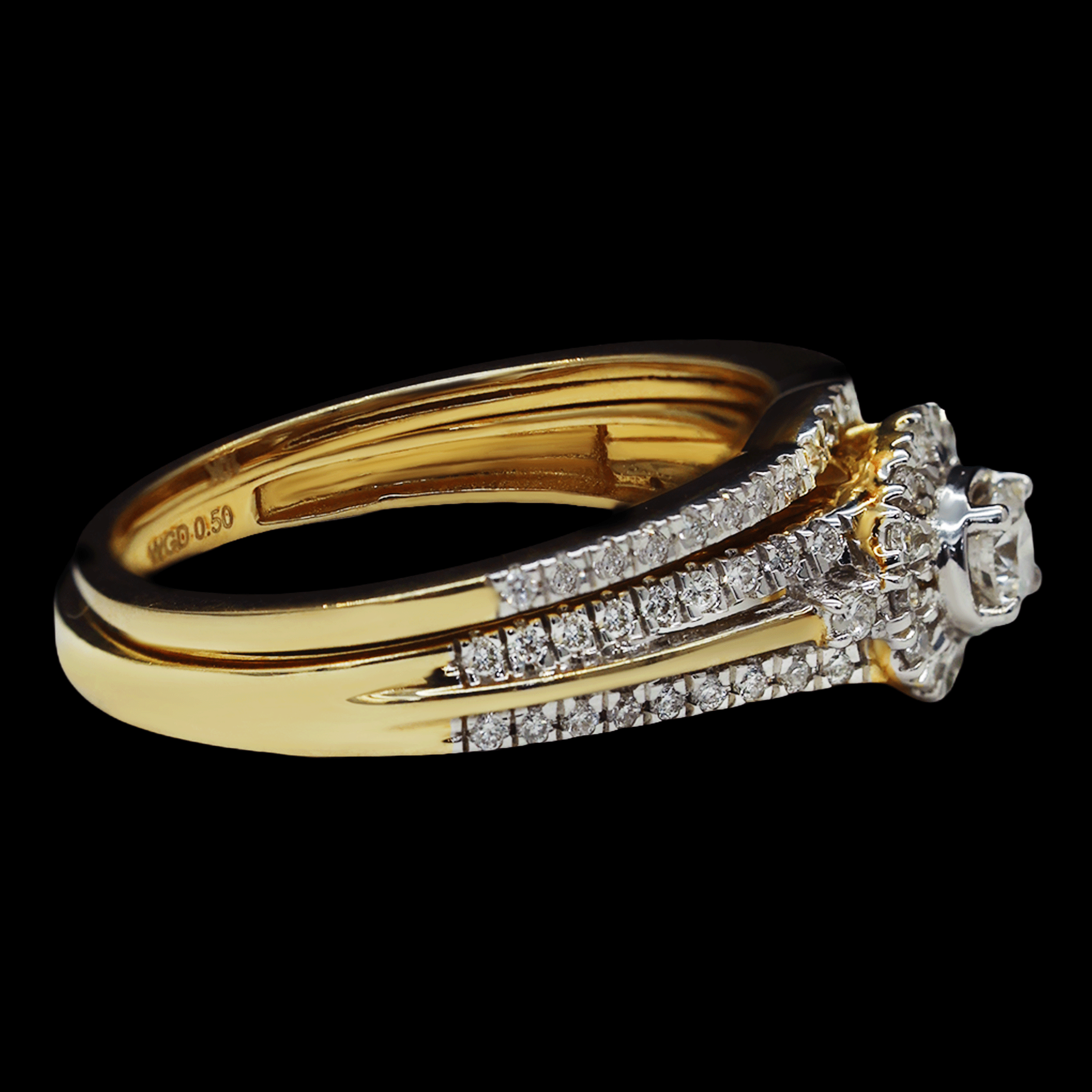 ANILLOS ALIANZA DOS PIEZAS 10K 0.95CT DIAMANTE NAT