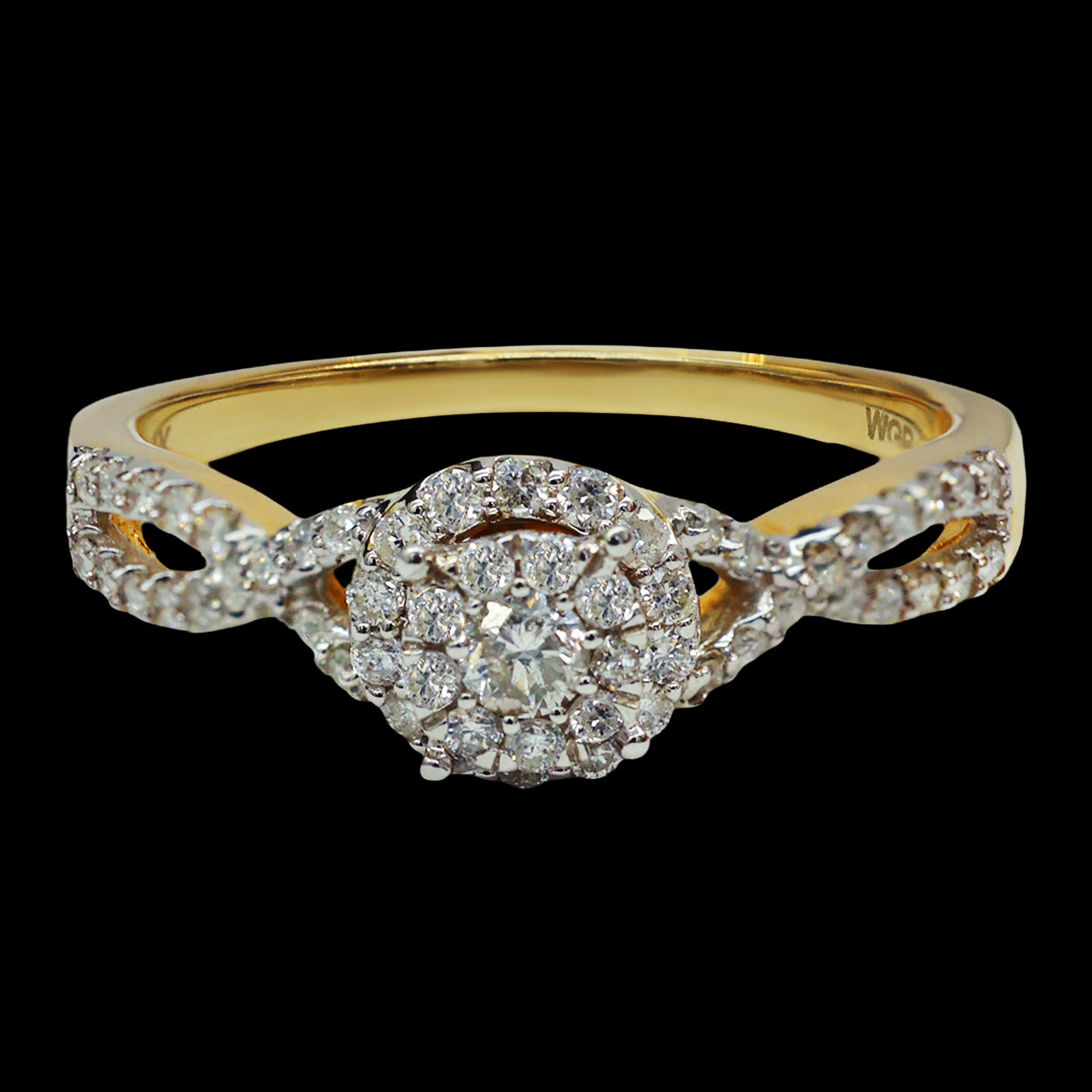 ANILLO SOLITARIO HOMBROS CRUZADOS DN 0.65 CT 14K