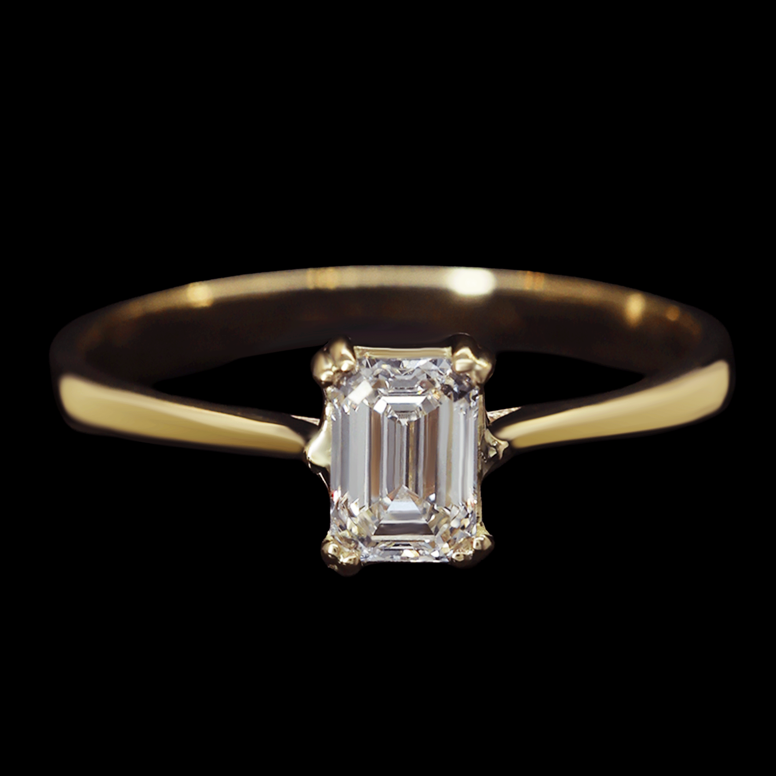 ANILLO DIAMANTE LAB/EMERALD CUT 14K /0.5CT