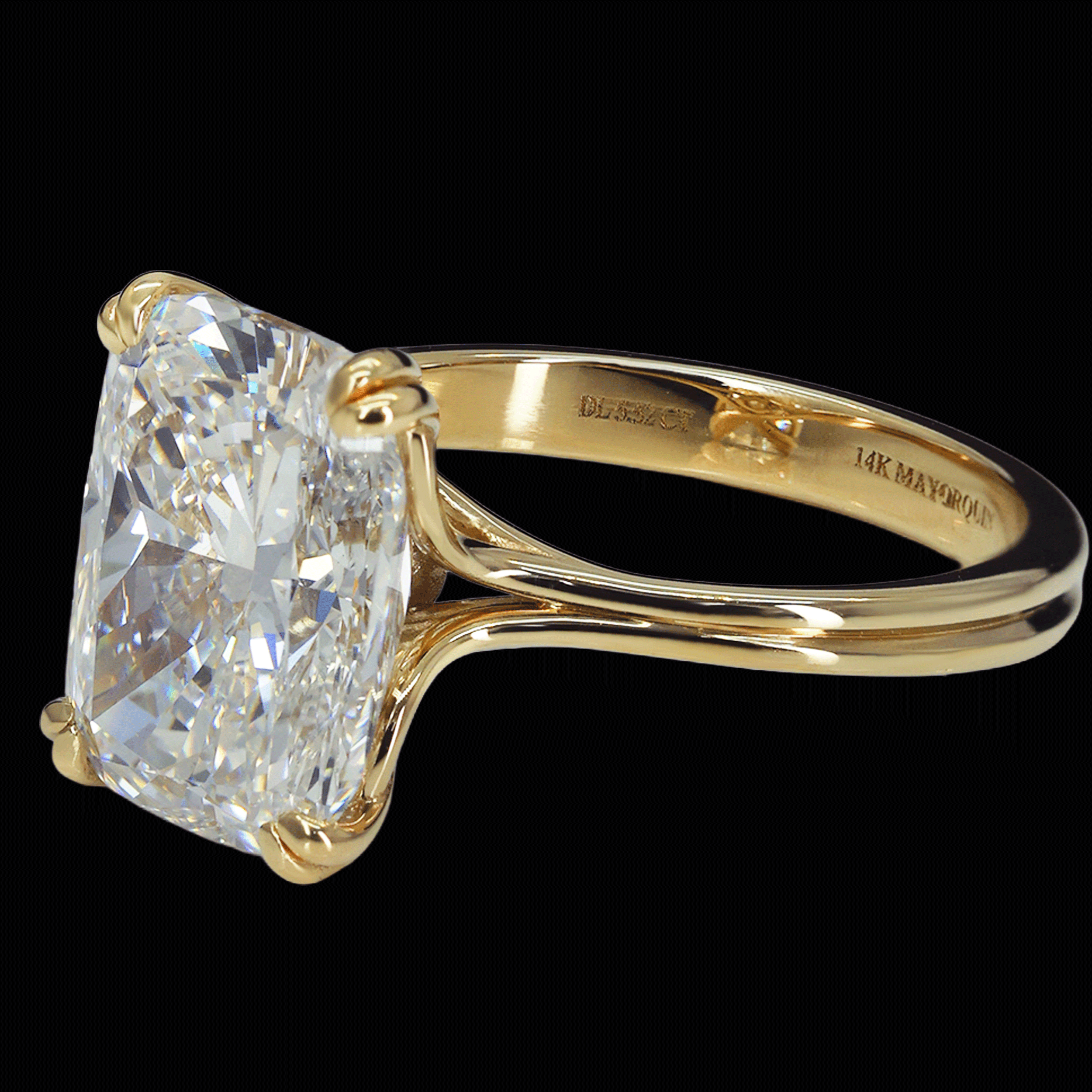 ANILLO DIAM LAB /CUSHION/5.52CT/F VSI  14K