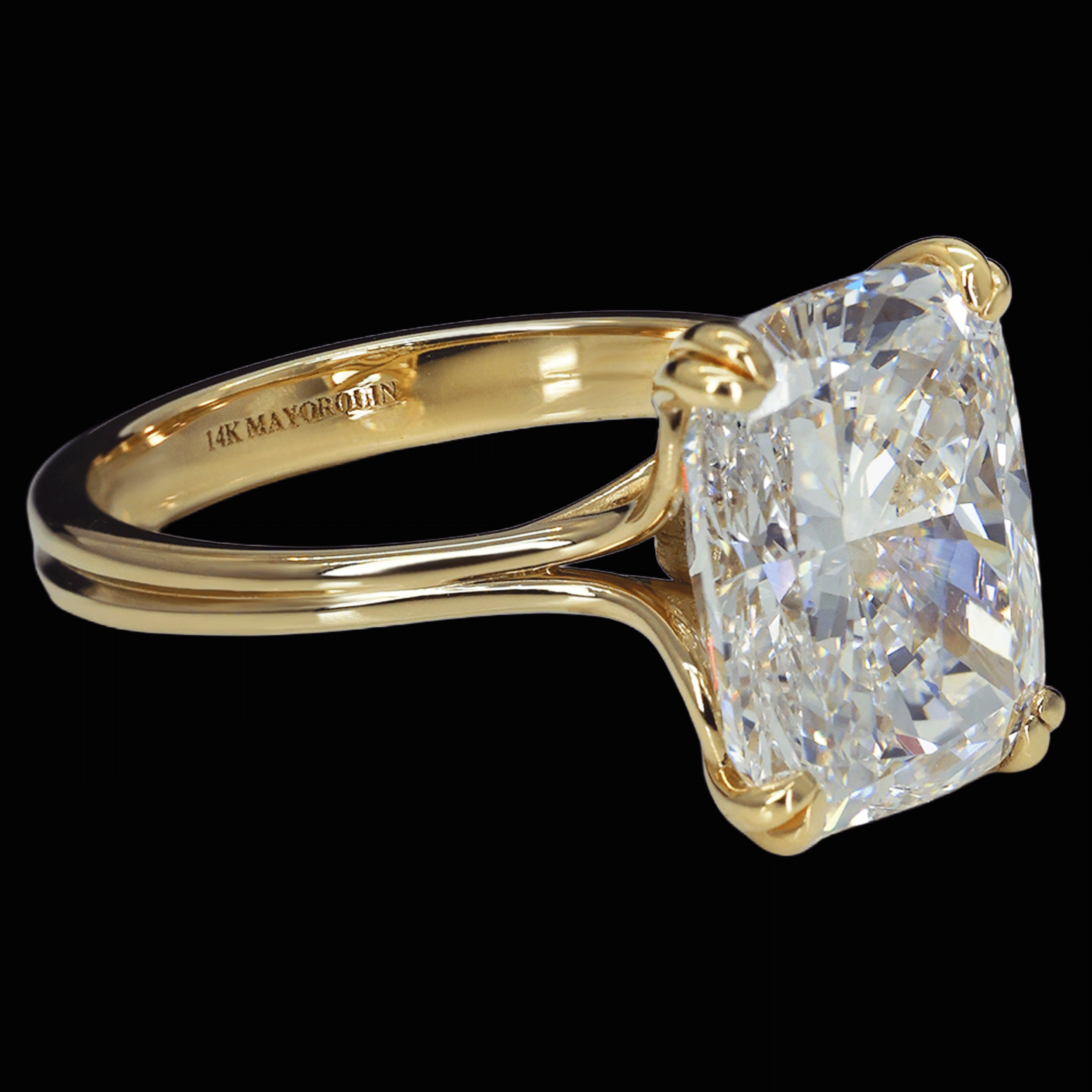 ANILLO DIAM LAB /CUSHION/5.52CT/F VSI  14K