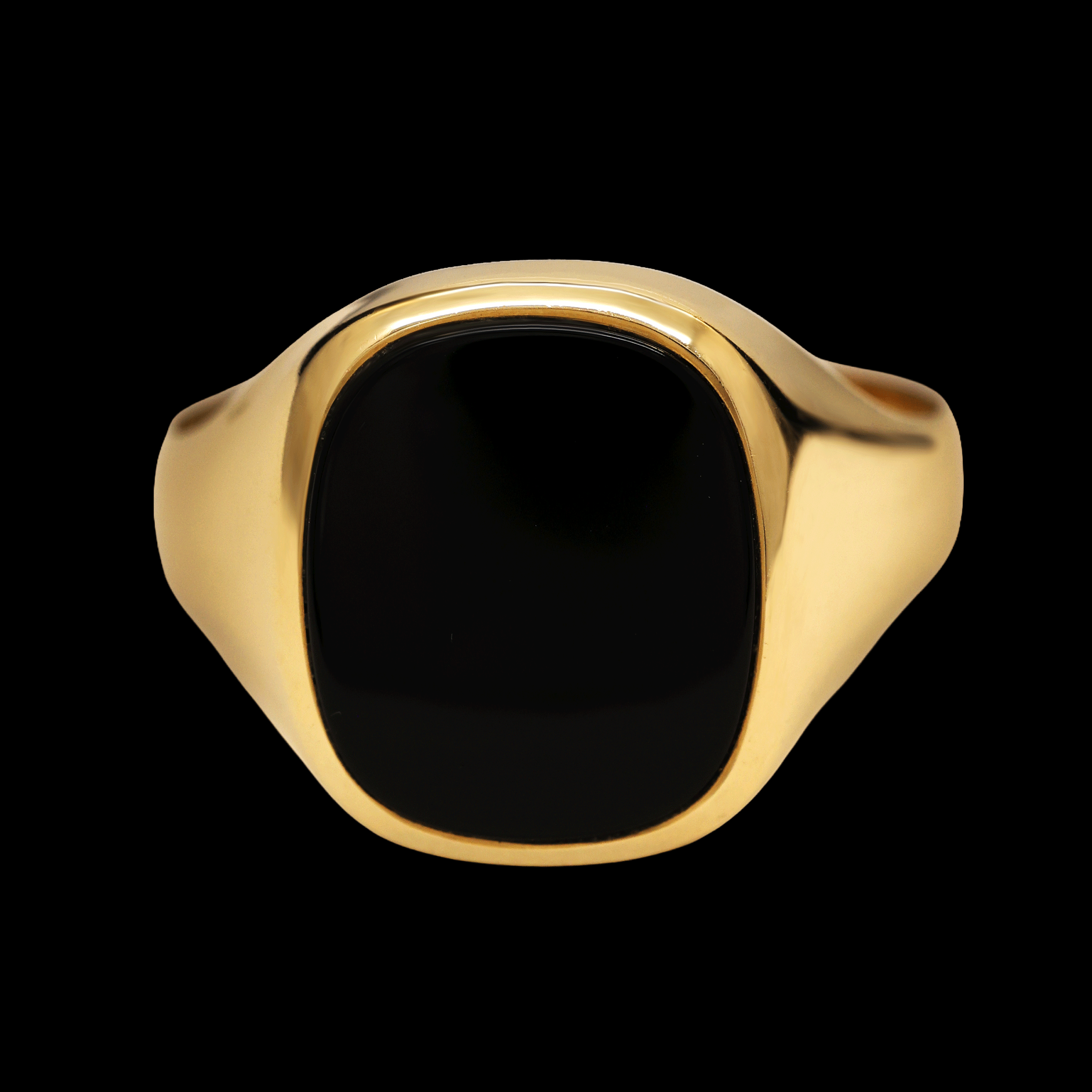 ANILLO PIEDRA NEGRA OVALADA 10K