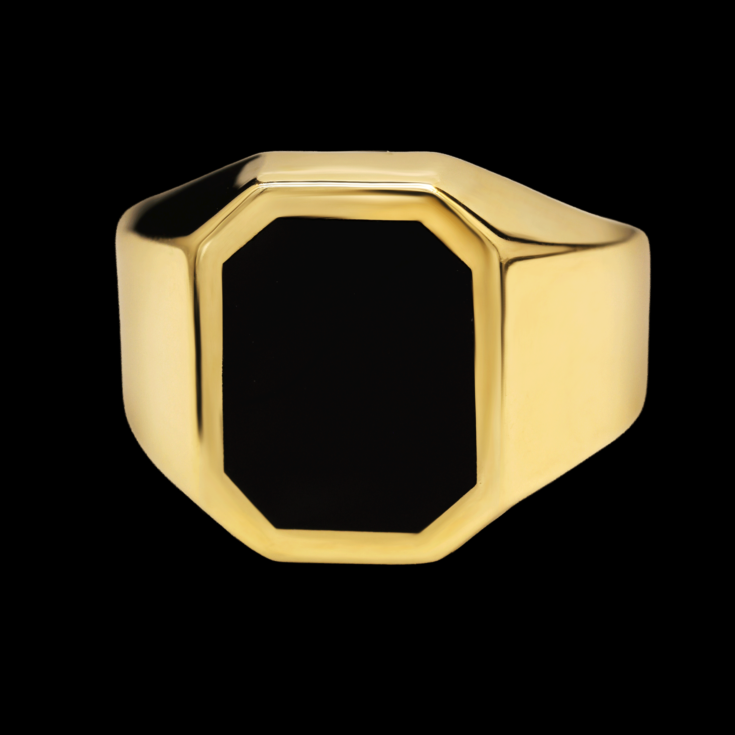 ANILLO OCTAGONO NEGRO 10K