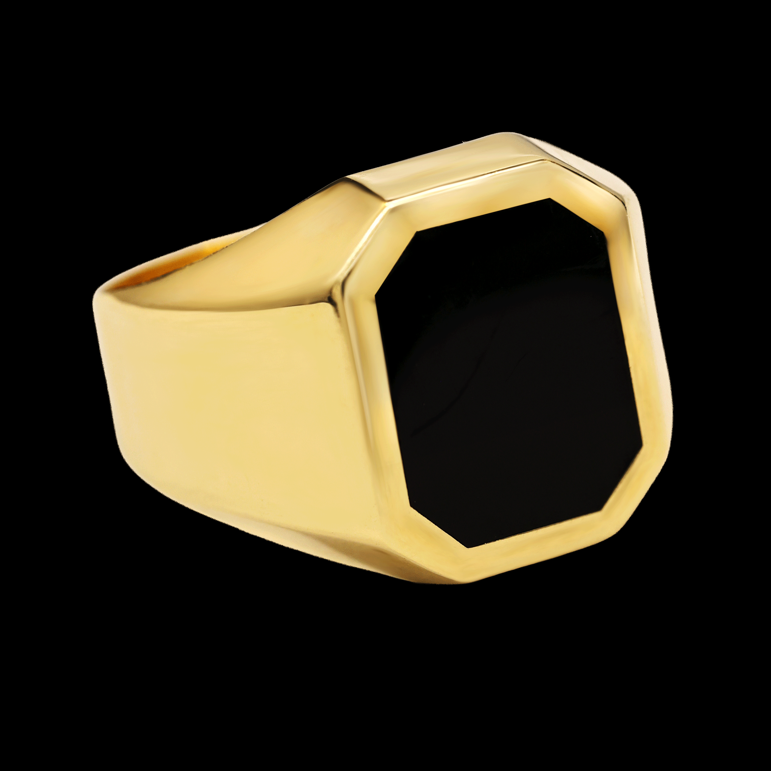 ANILLO OCTAGONO NEGRO 10K