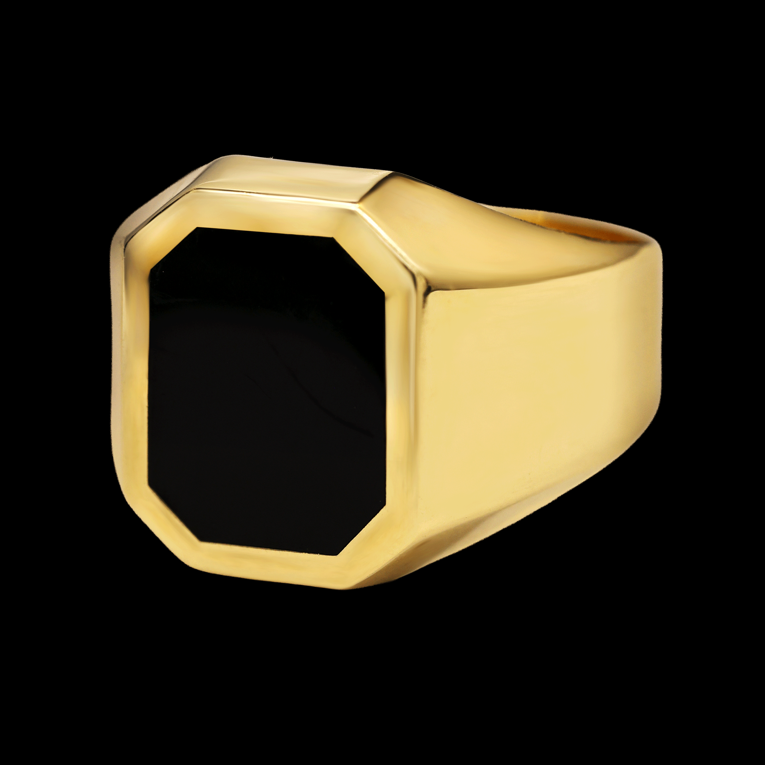 ANILLO OCTAGONO NEGRO 10K