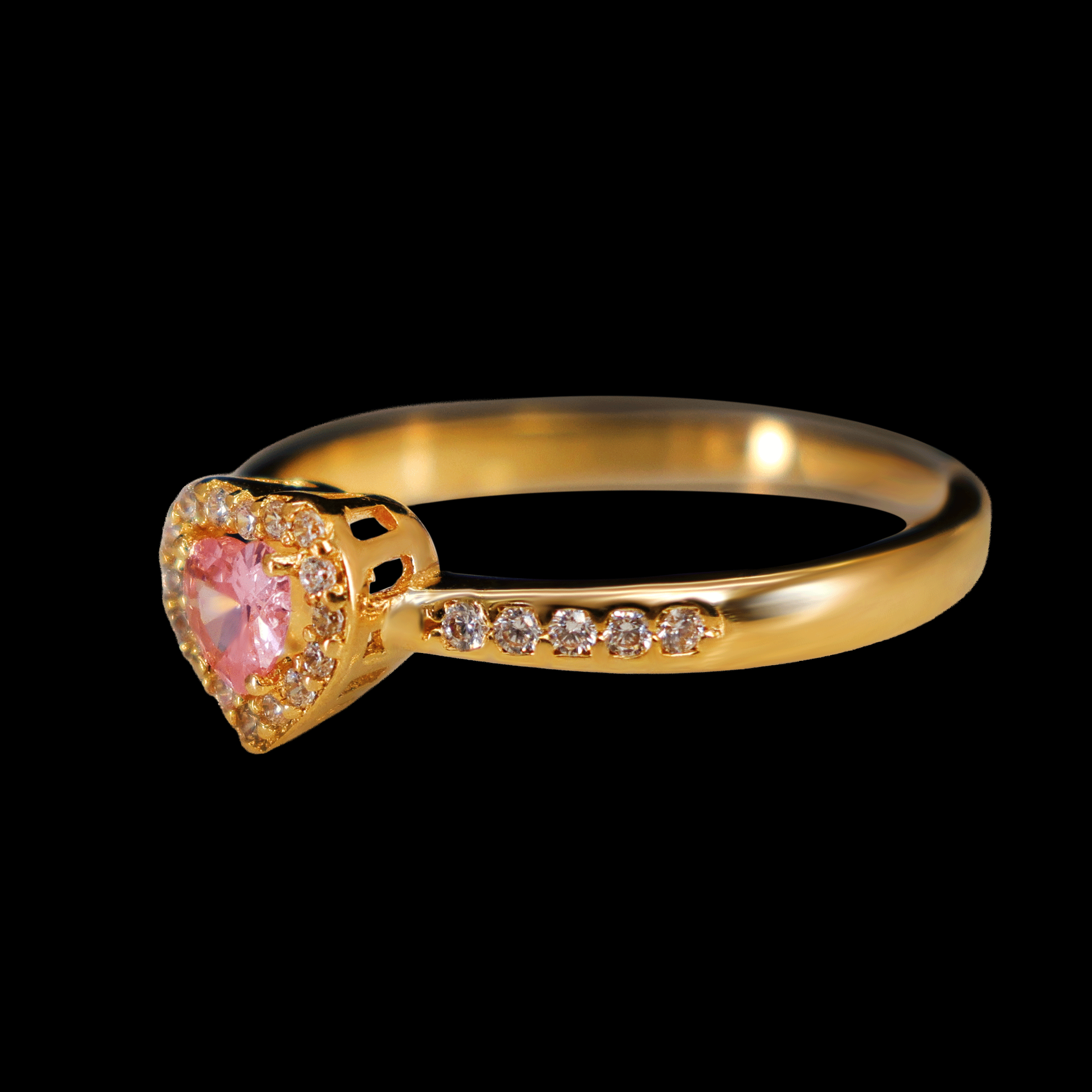ANILLO ZN CORAZON ROSA 10K