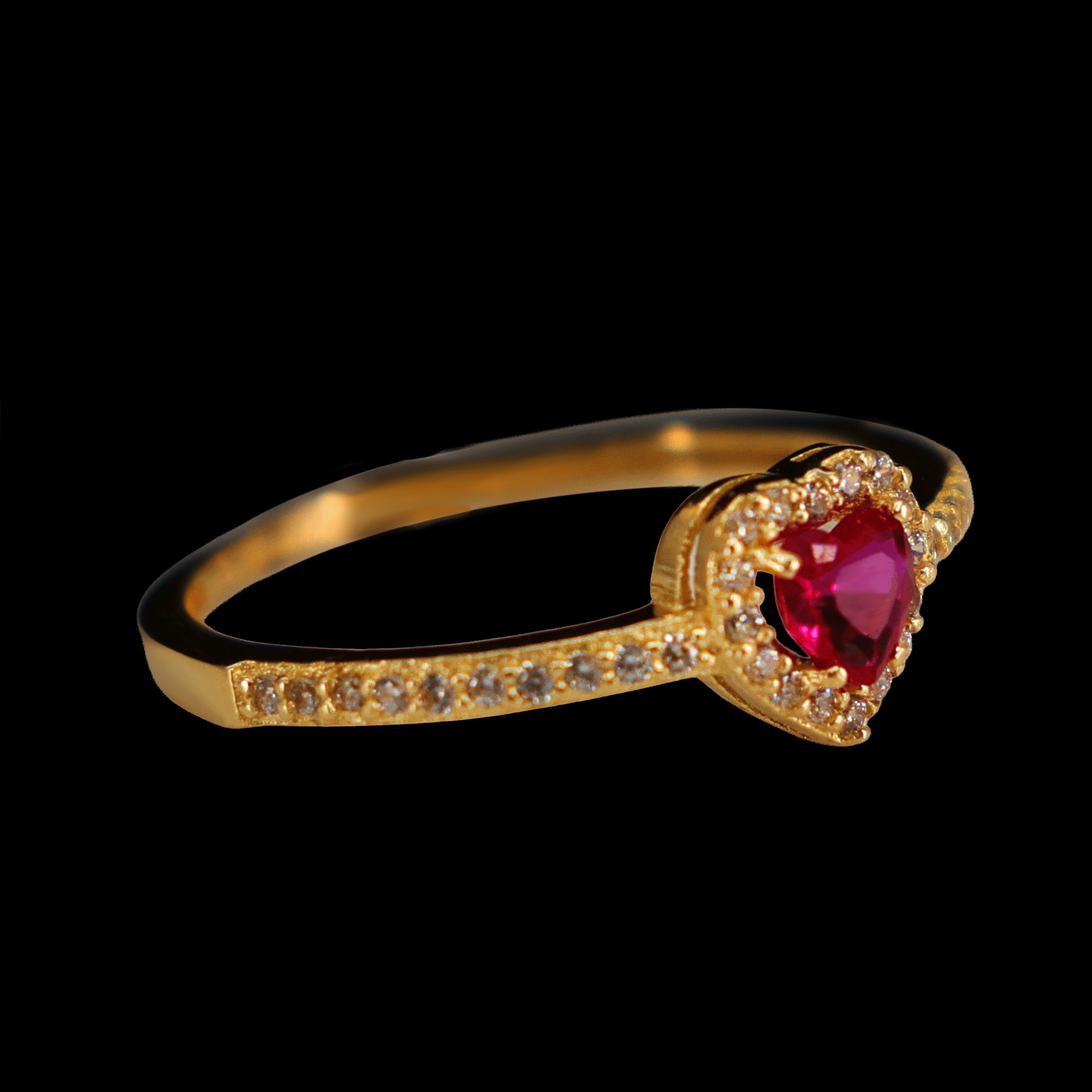 ANILLO ZN CORAZON FUCSIA