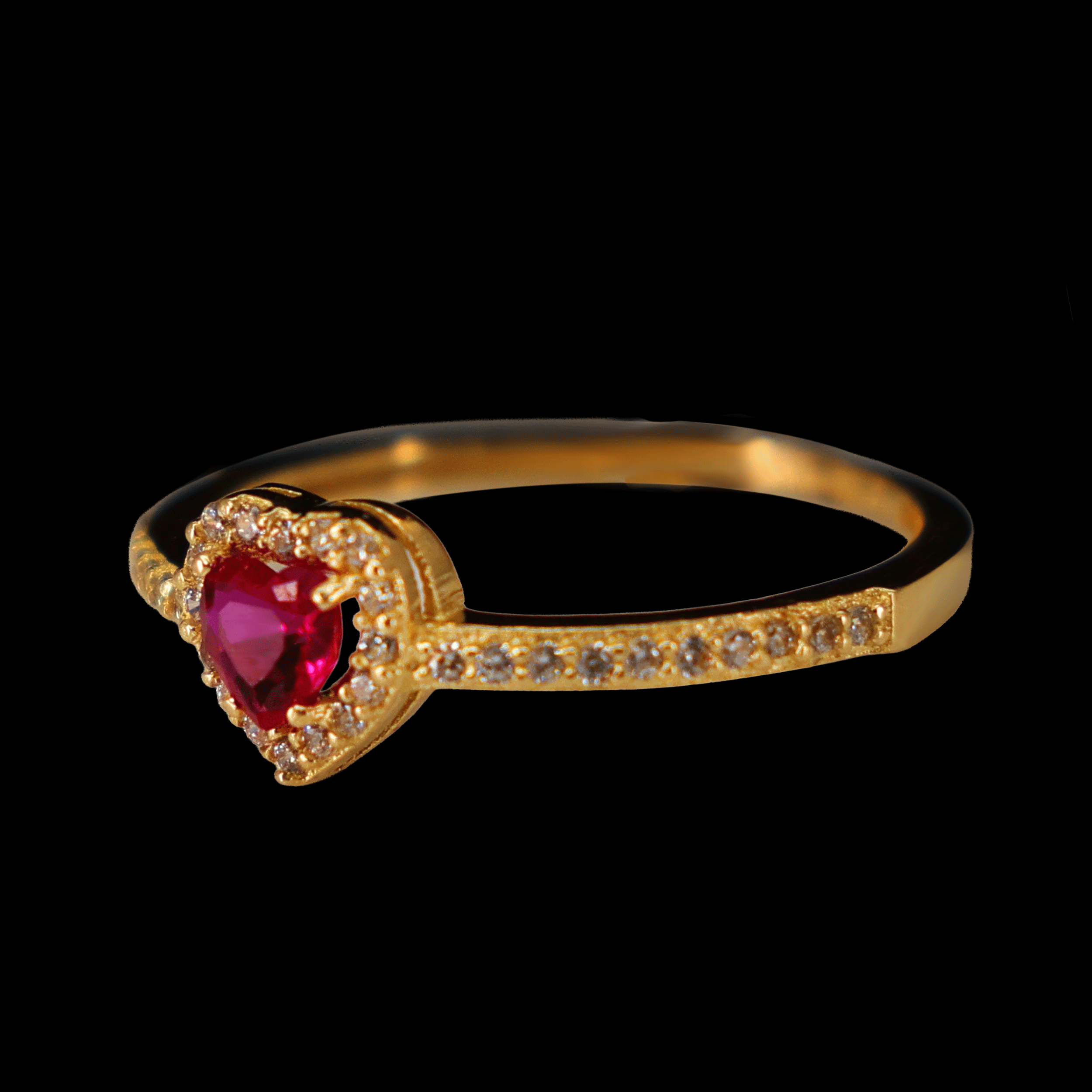 ANILLO ZN CORAZON FUCSIA