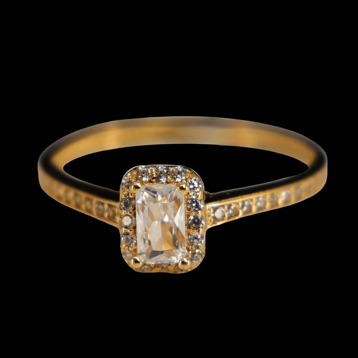 ANILLO ZN RECTANGULAR BLANCA Y BISEL