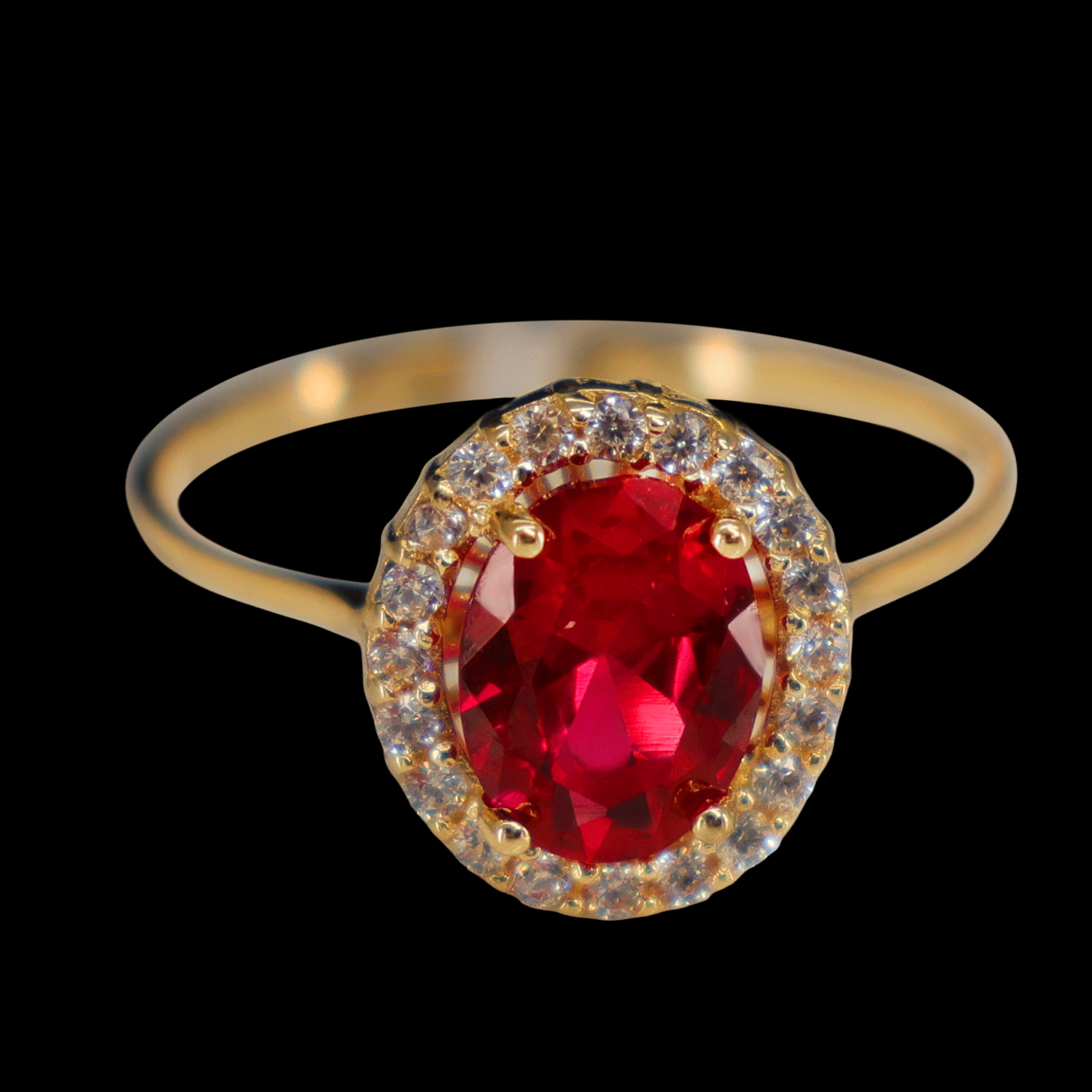 ANILLO ZN OVALADA FICSIA BISEL ZN BLANCA 10K