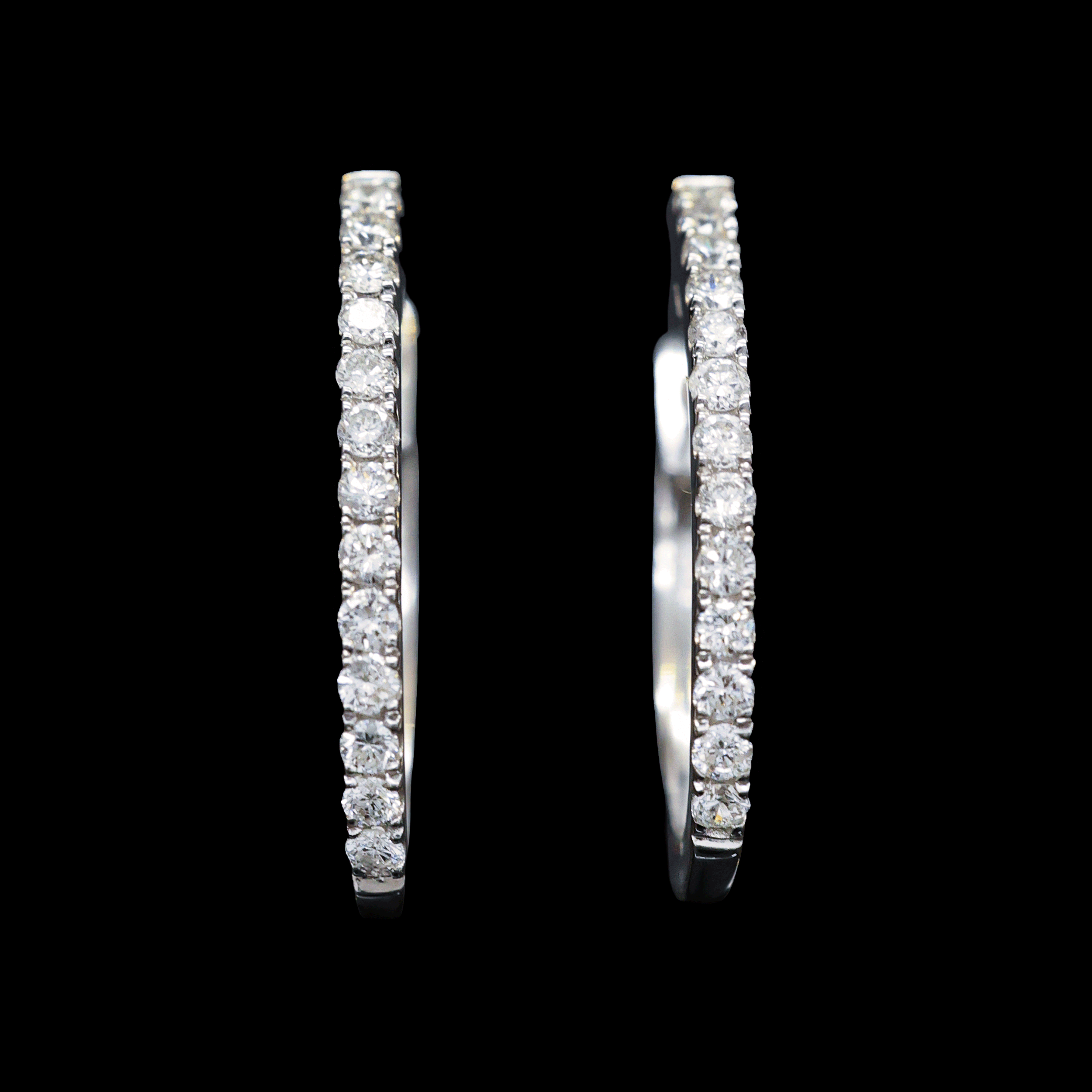 Arracadas con Diamantes Blancos Oro Blanco Chicos