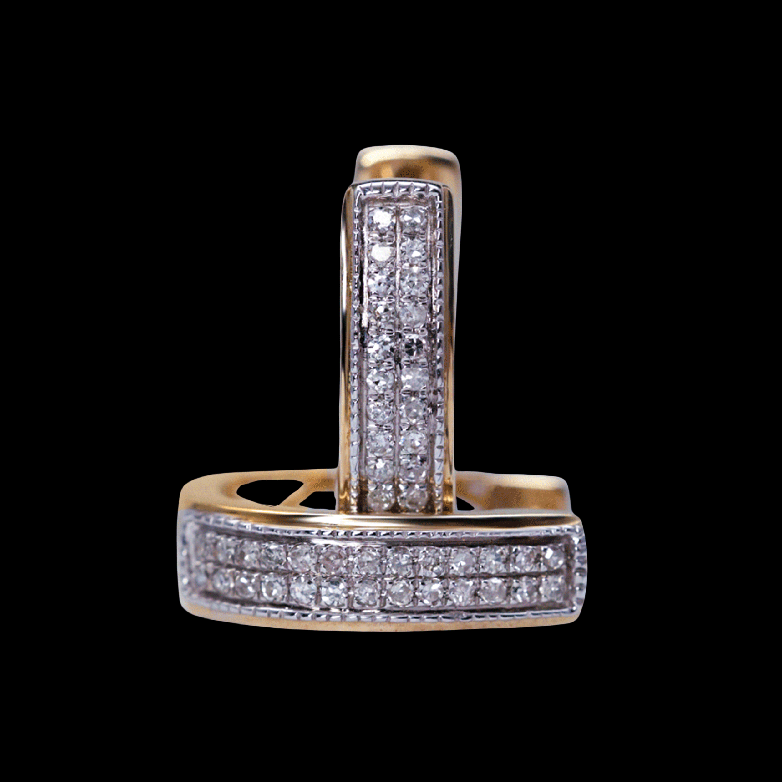 Arracadas Full Diamantes Oro Amarillo