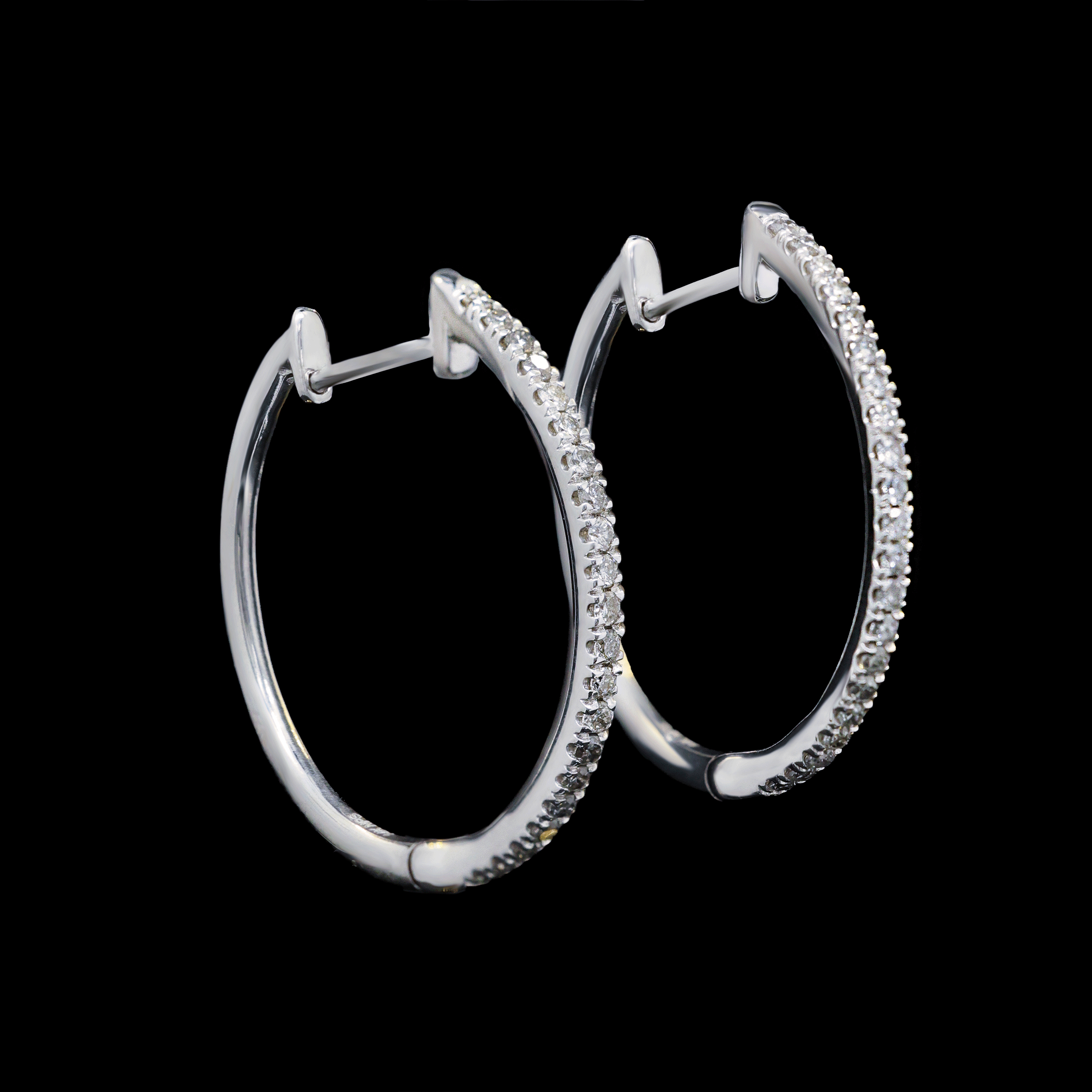 Arracas Diamantes Blancos Oro Blanco Grandes