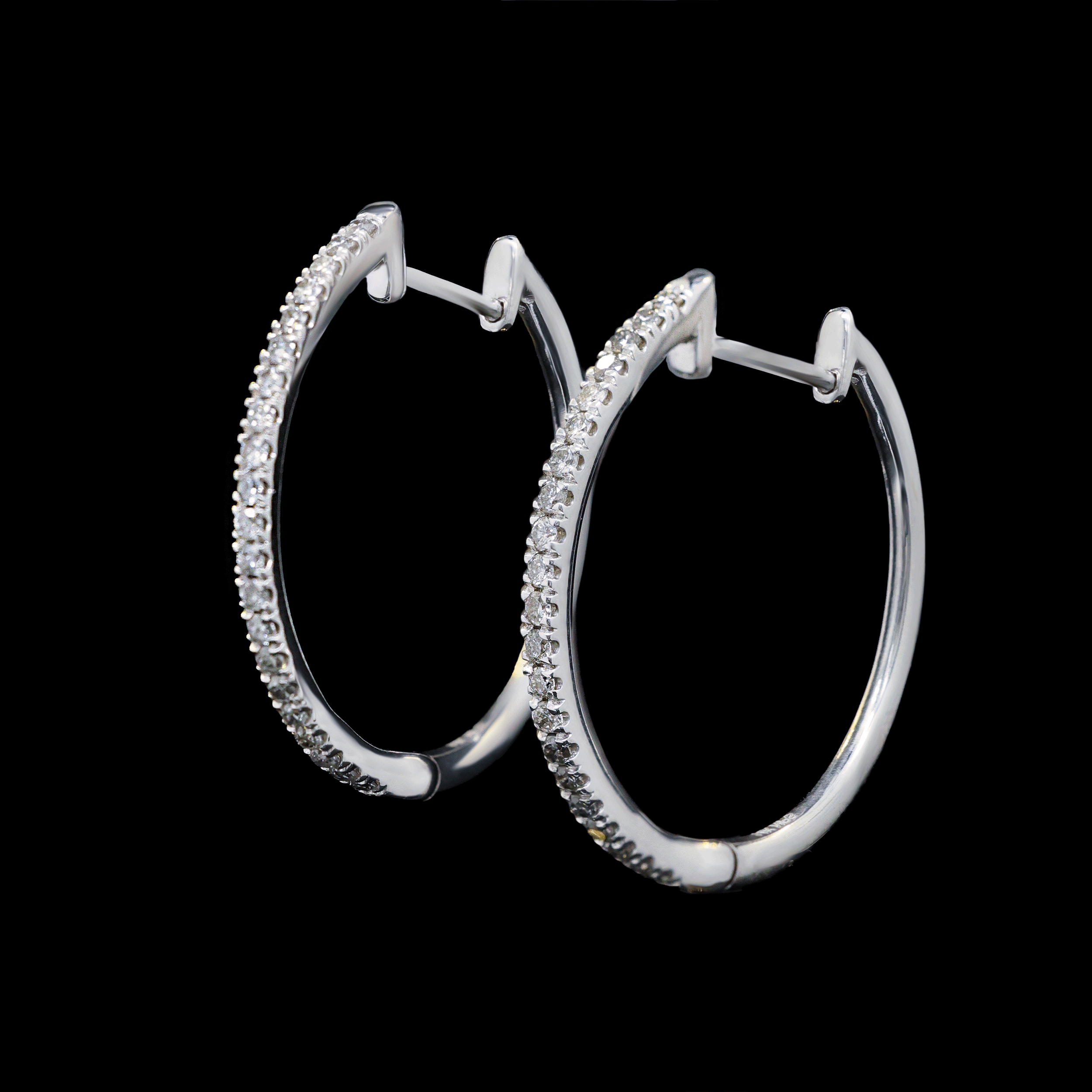 Arracas Diamantes Blancos Oro Blanco Grandes