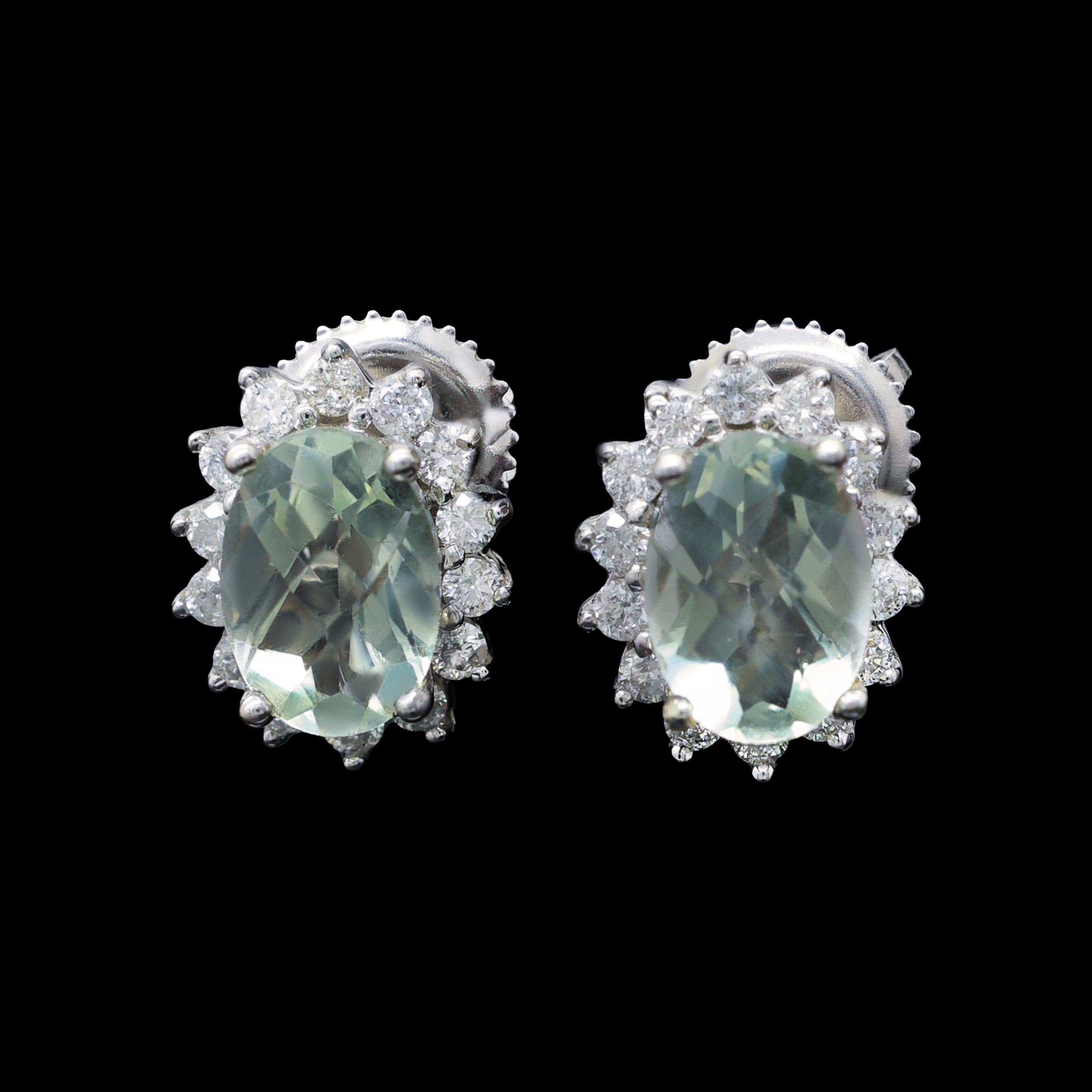 Broqueles con Diamante en Bisel y al Centro