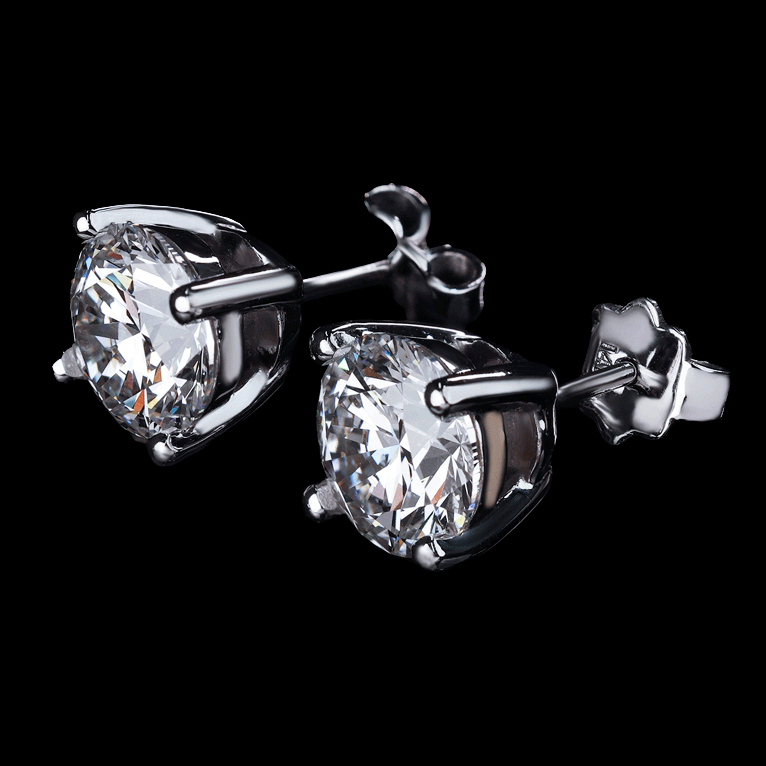 BROQUELES DIAM LAB 2.59CT VVS2 14K