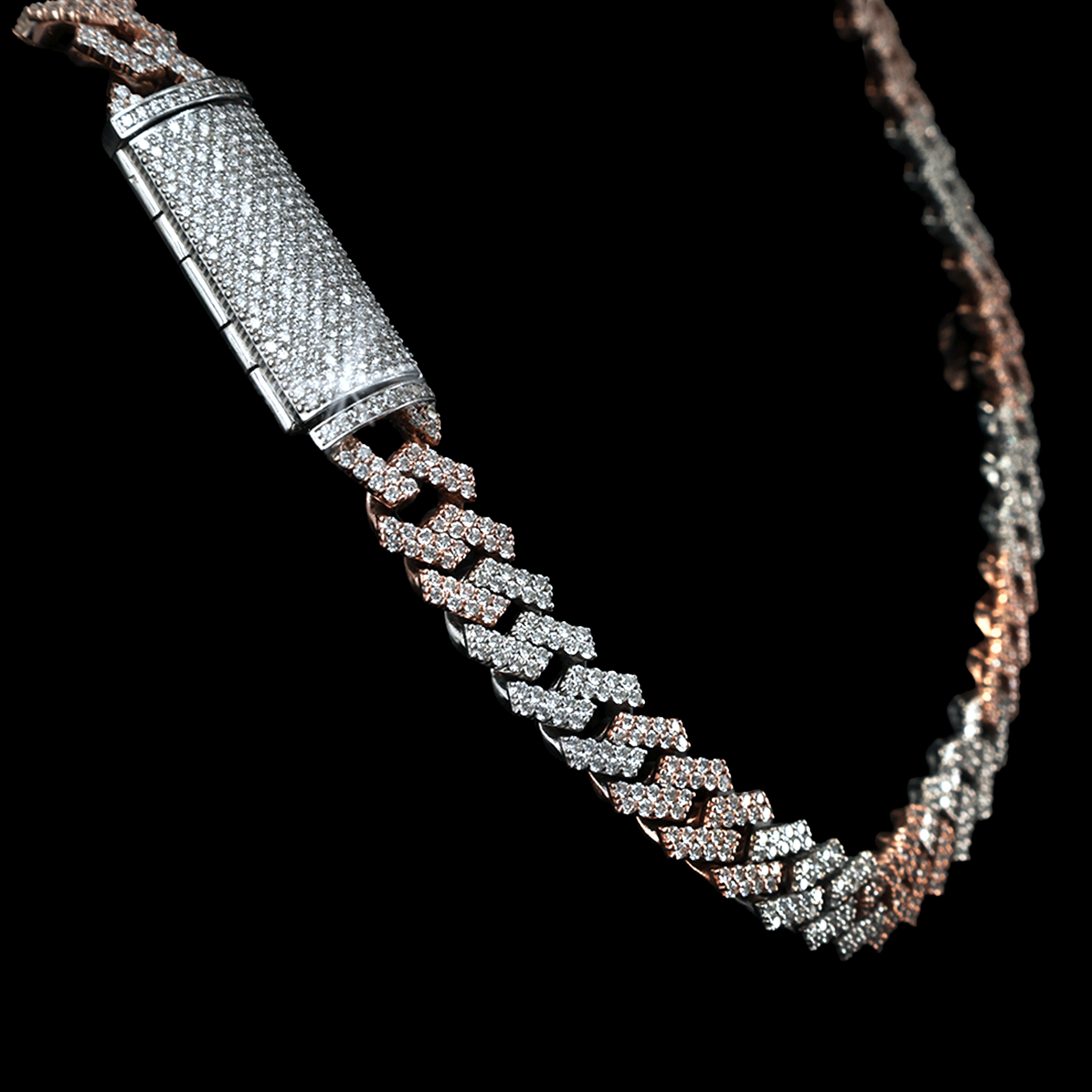 Cadena Barbada Bitono con diamantes