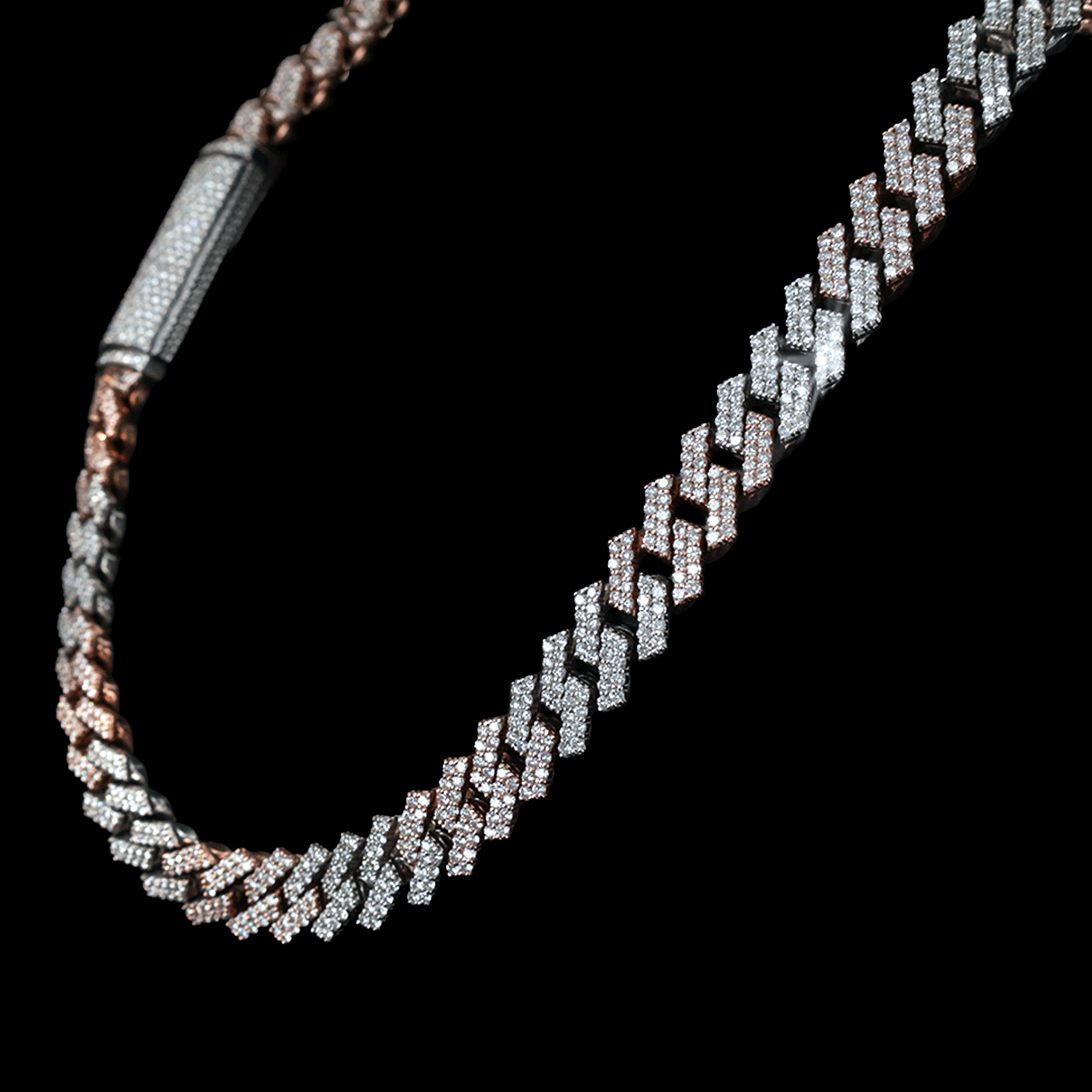 Cadena Barbada Bitono con diamantes