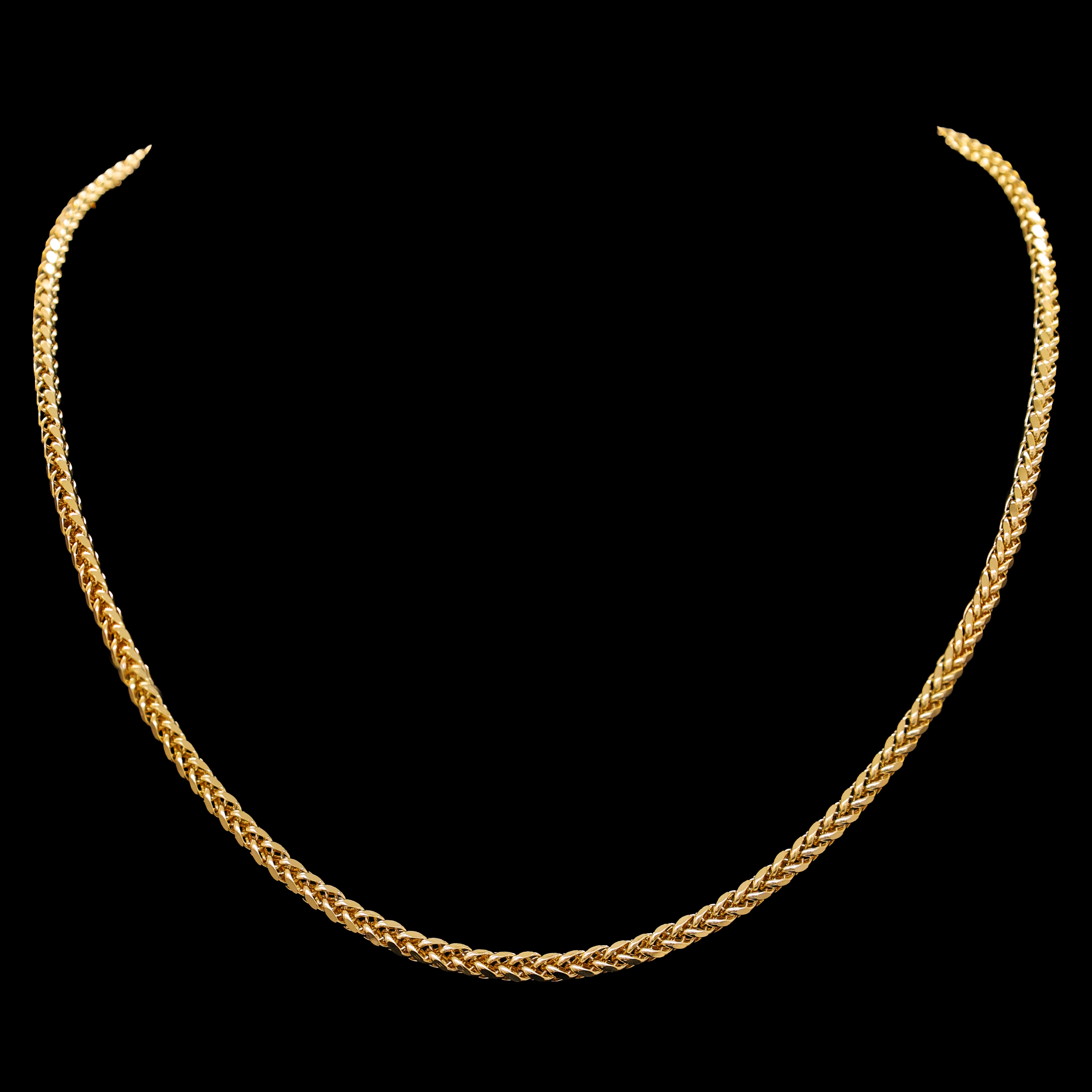 CADENA TEJIDO ESPIGA 14K