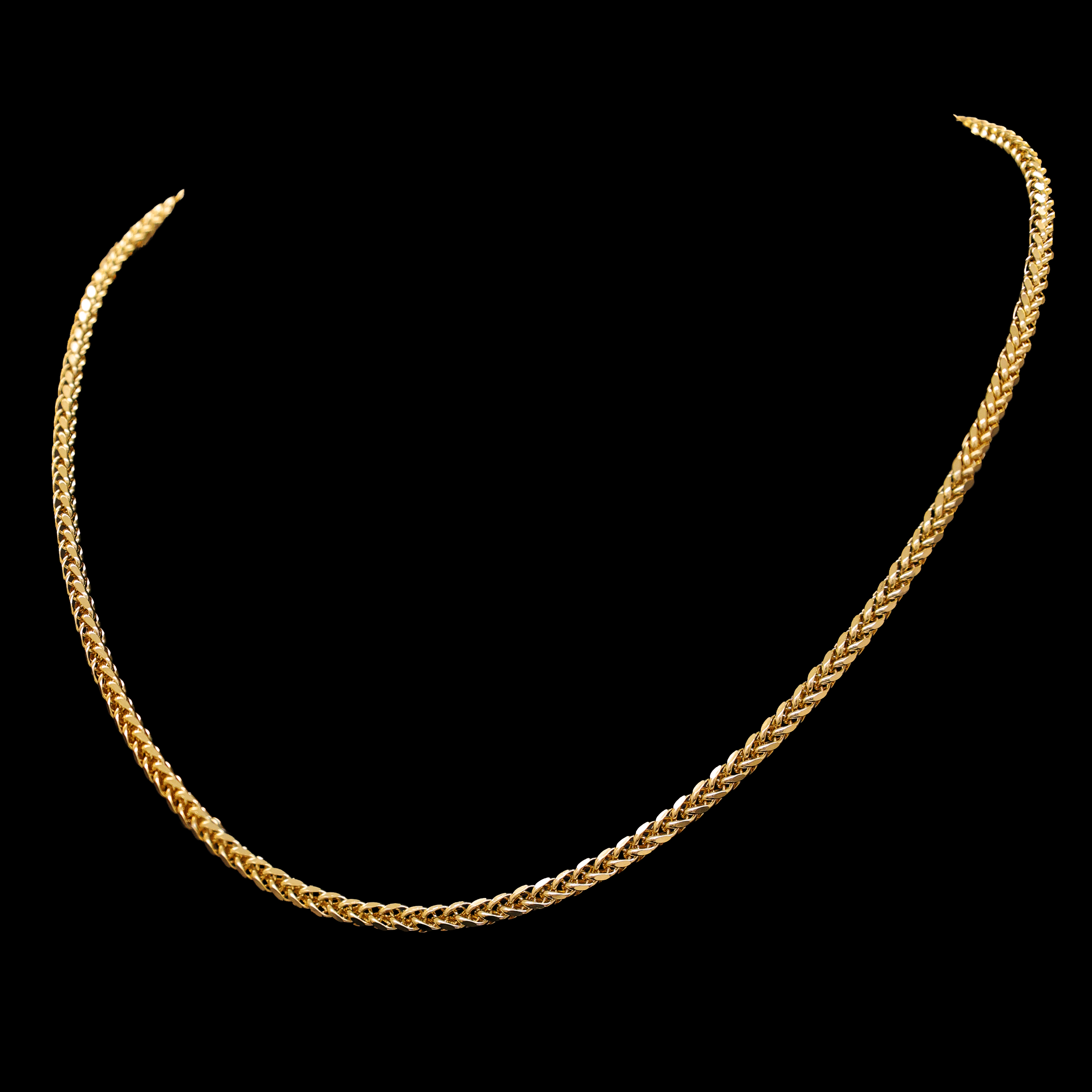 CADENA TEJIDO ESPIGA 14K