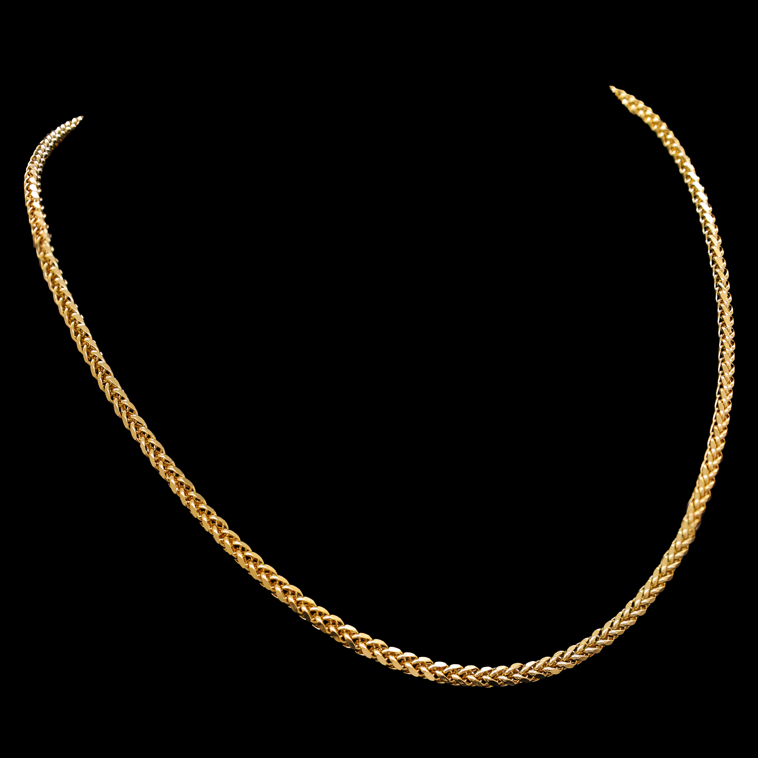 CADENA TEJIDO ESPIGA 14K