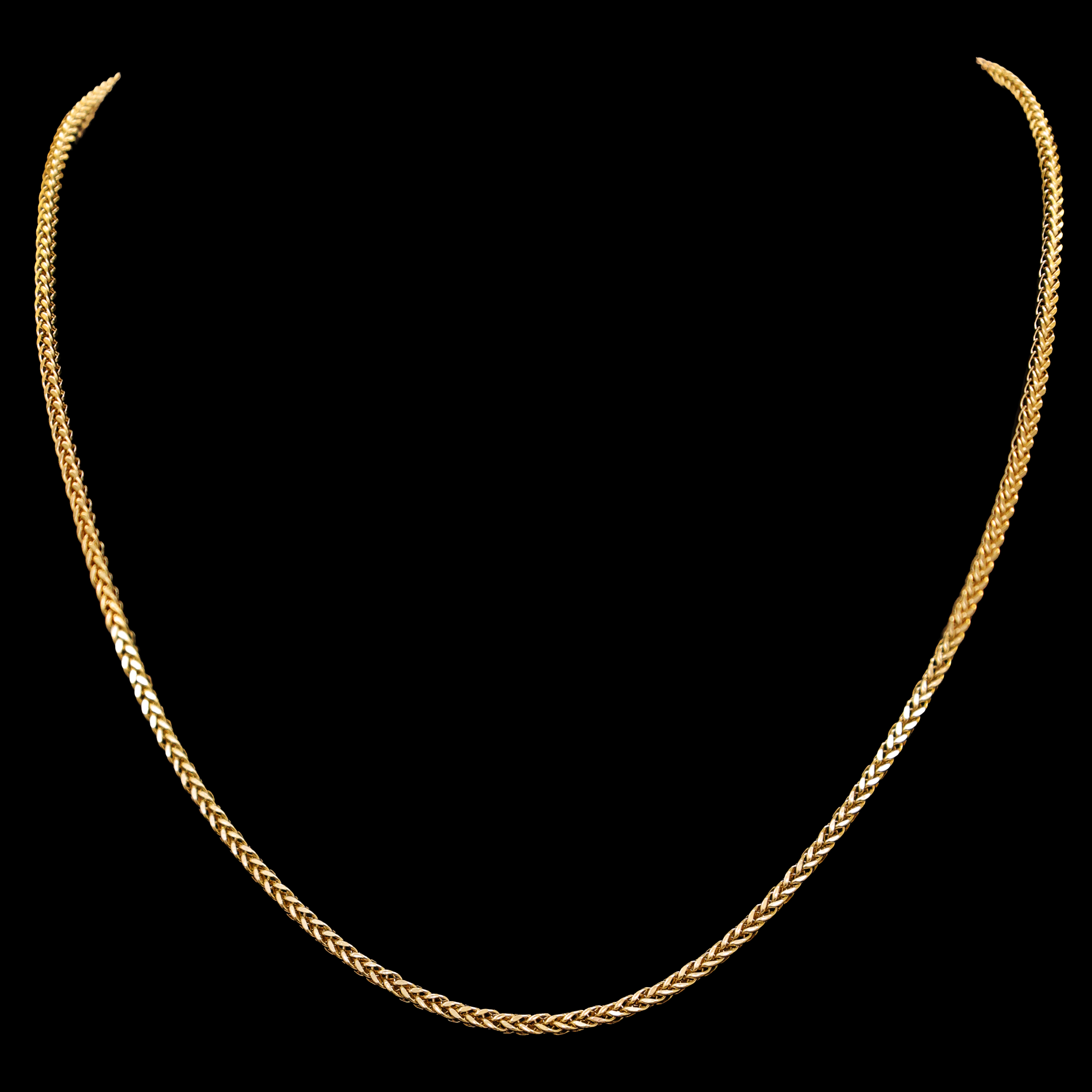 CADENA TEJIDO ESPIGA 14K