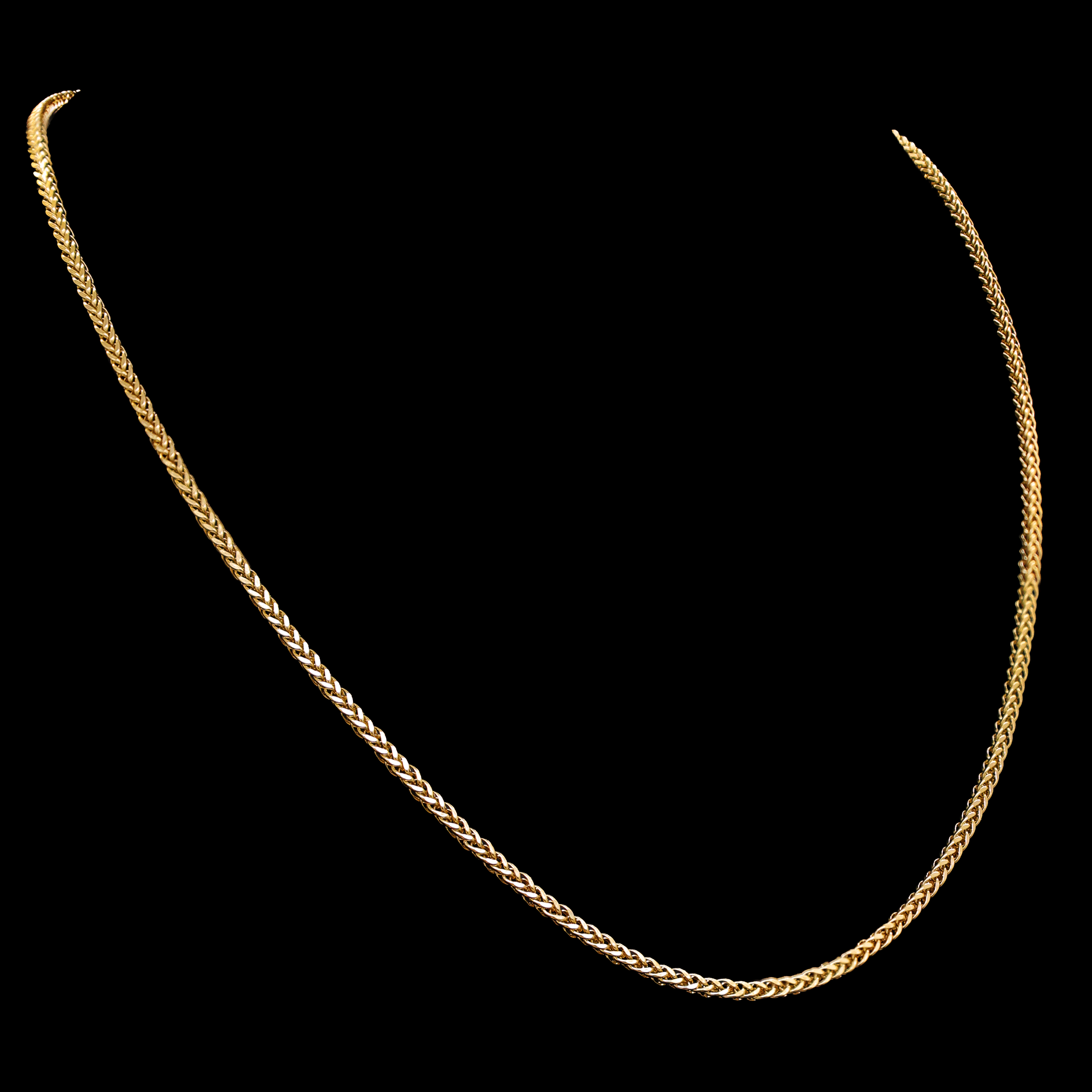 CADENA TEJIDO ESPIGA 14K