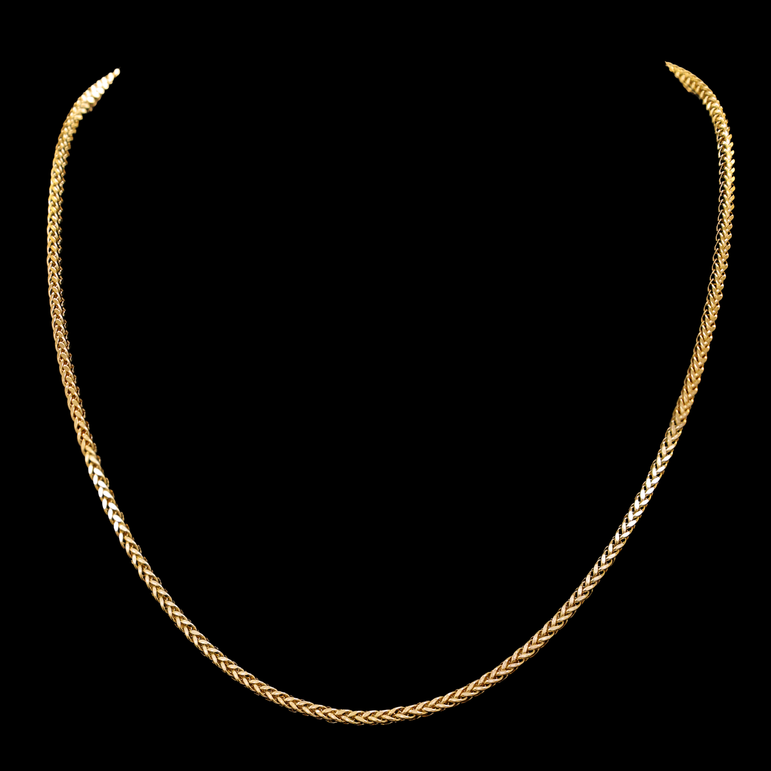 CADENA TEJIDO ESPIGA 14K