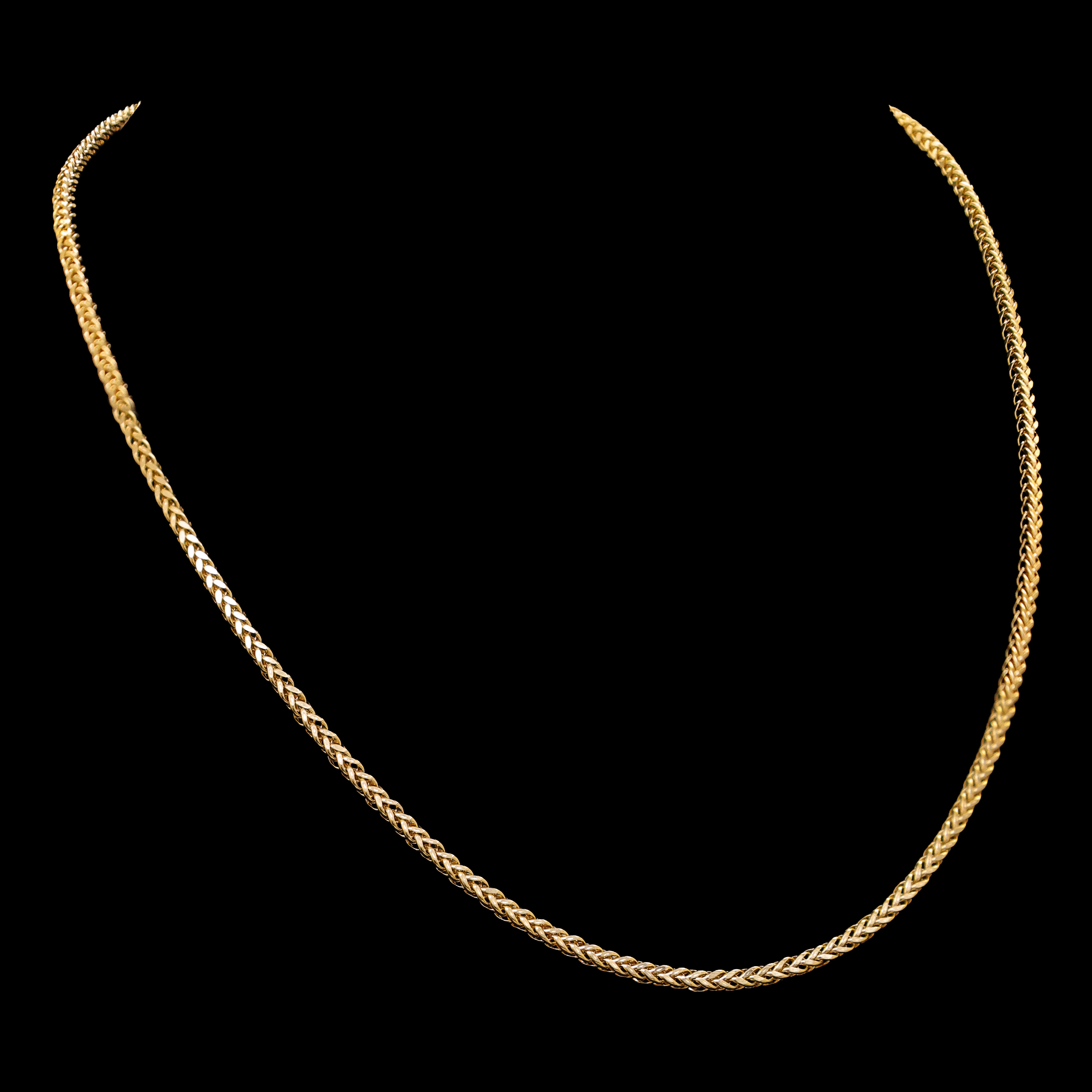 CADENA TEJIDO ESPIGA 14K