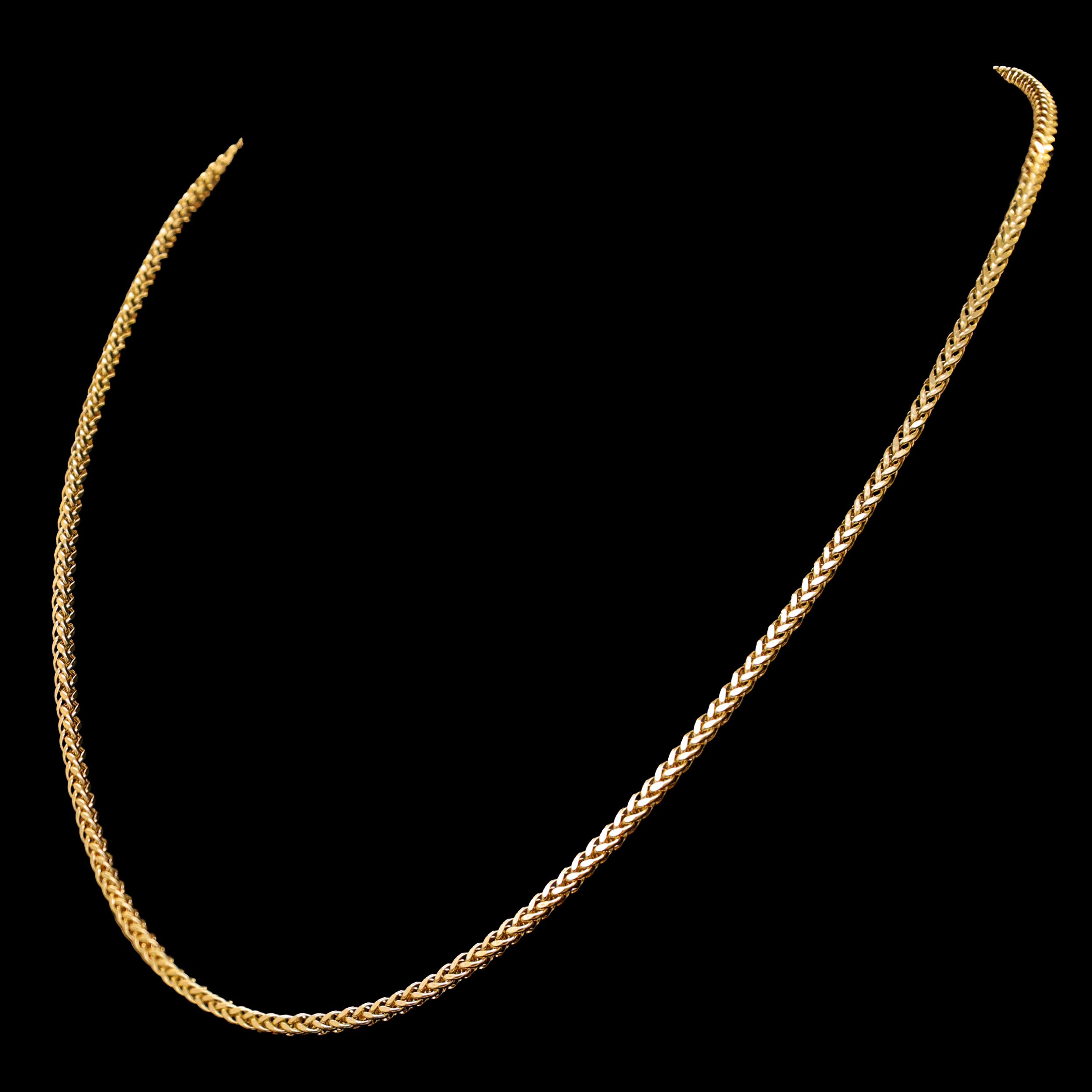 CADENA TEJIDO ESPIGA 14K