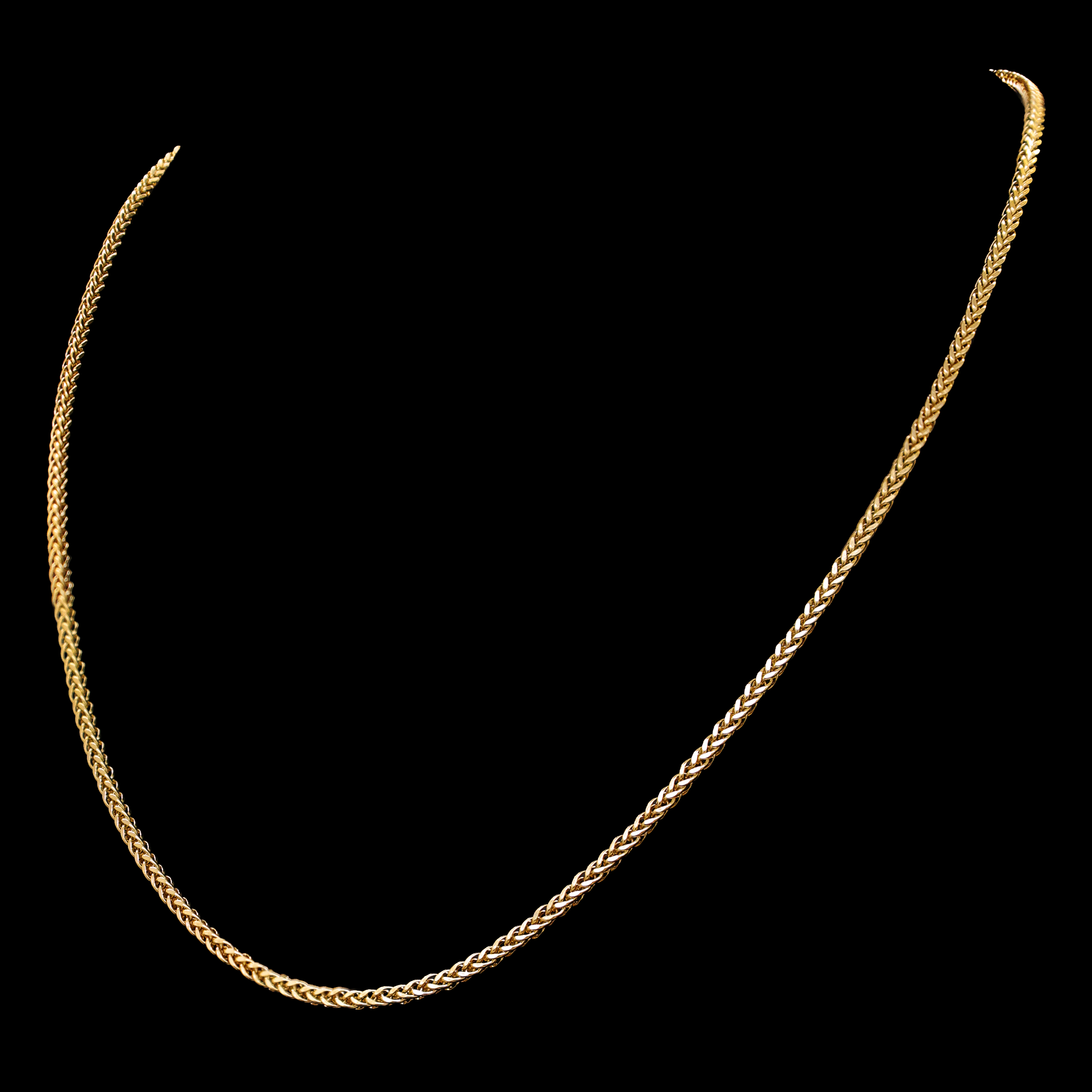 CADENA TEJIDO ESPIGA 14K