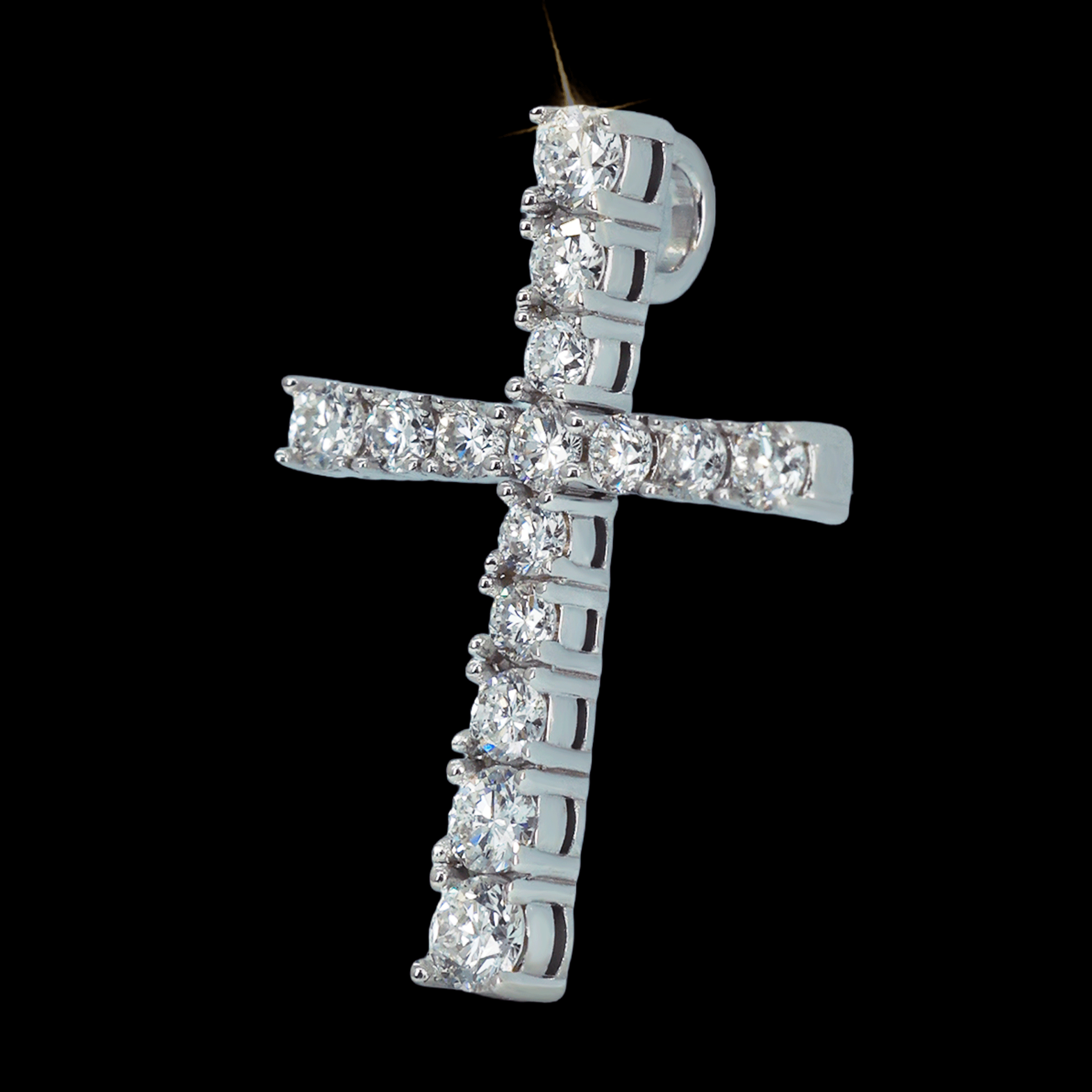 DIJE CRUZ C/DIAM LAB 14K /CADENA DE REGALO 14K