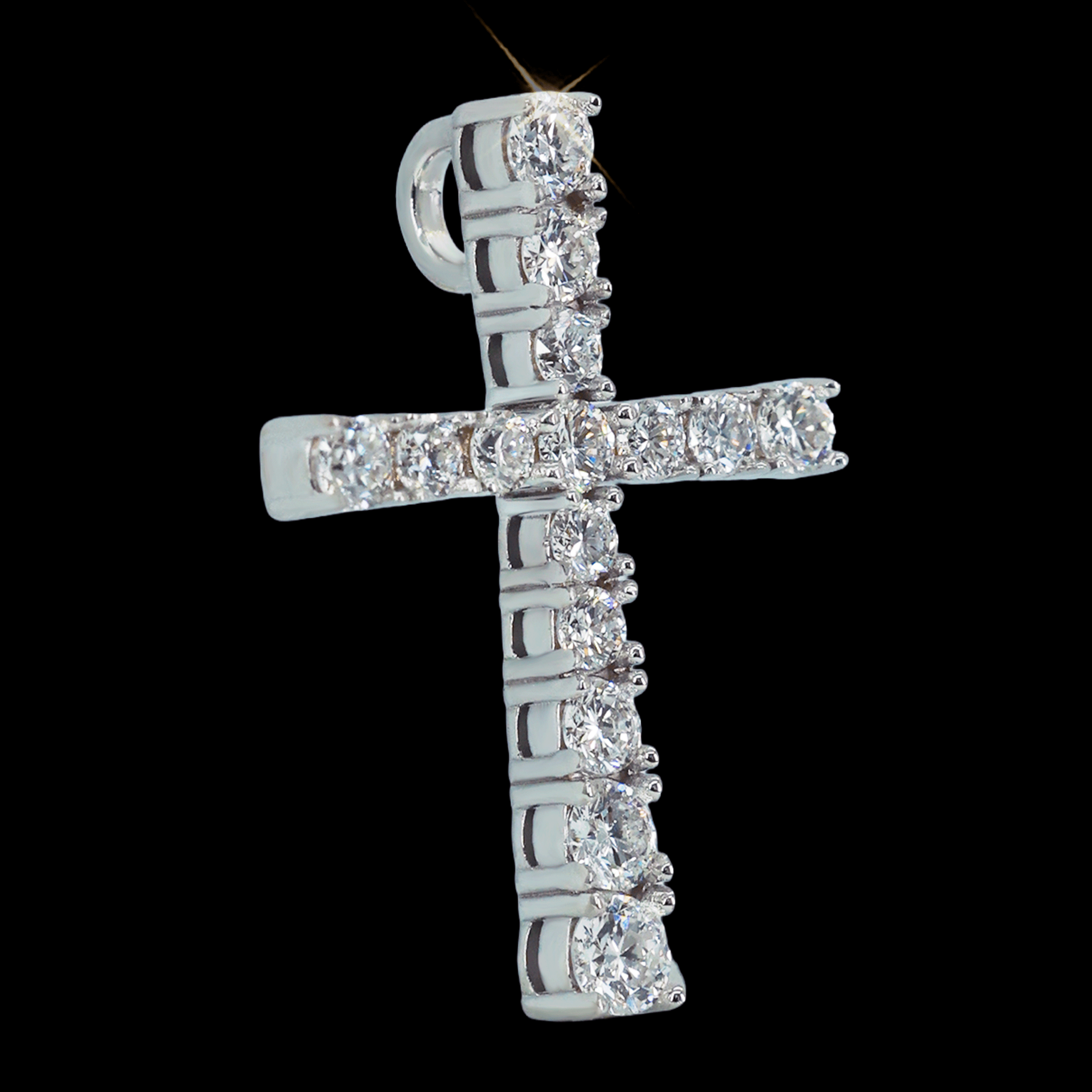DIJE CRUZ C/DIAM LAB 14K /CADENA DE REGALO 14K