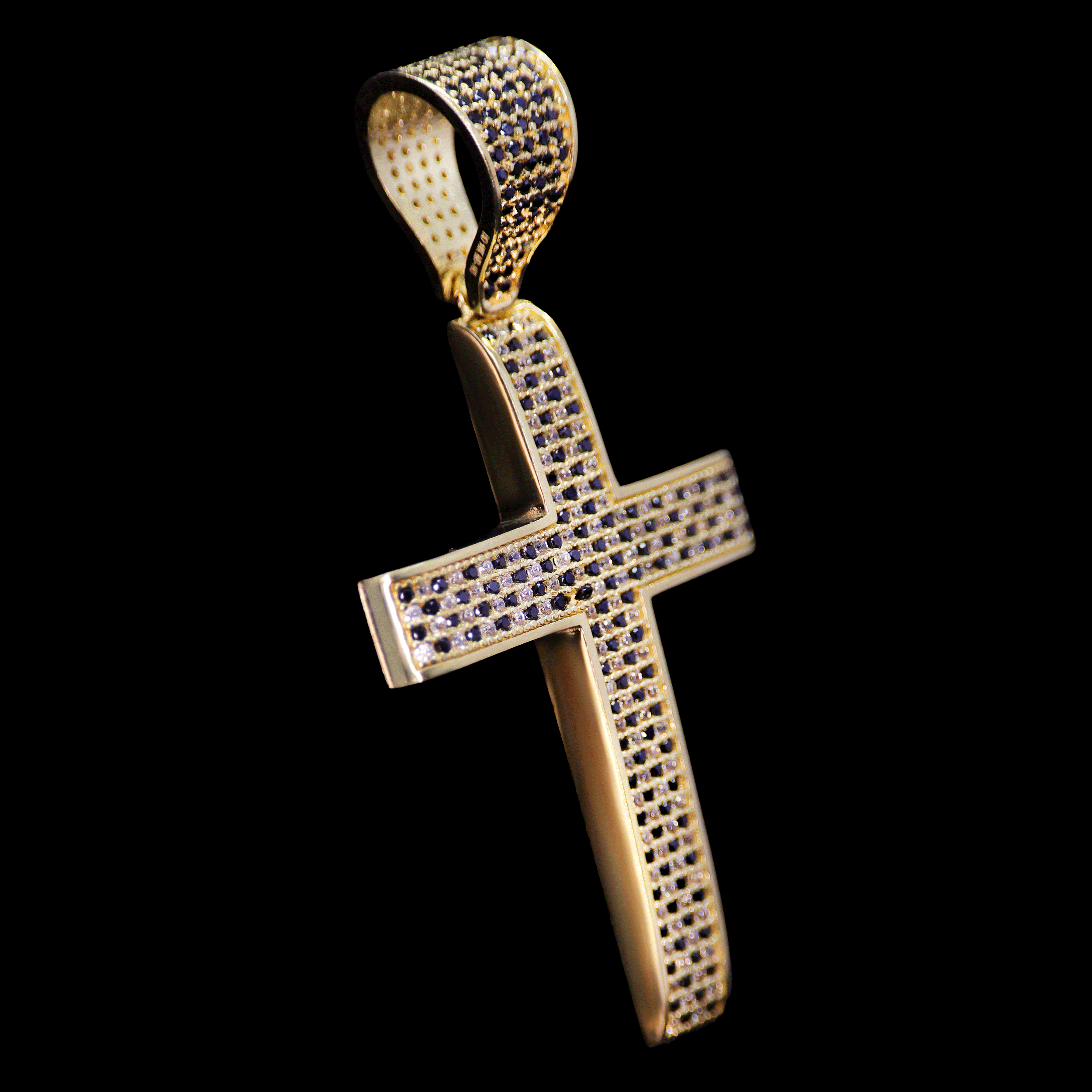 DIJE CRUZ C/ZN NEGRA, BLANCA