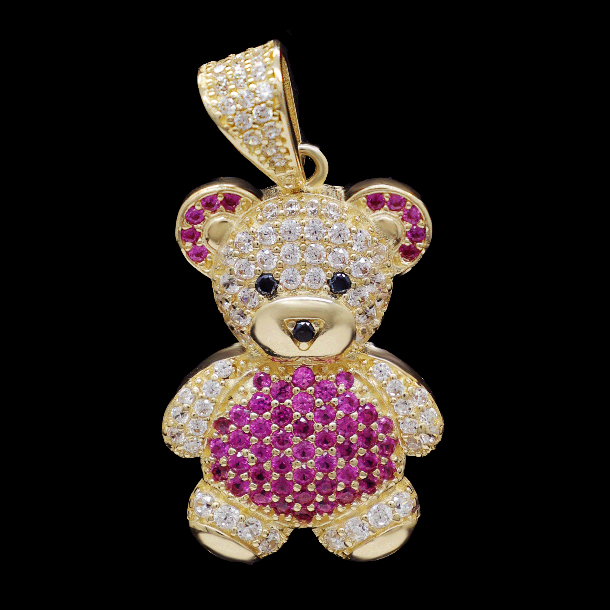 DIJE OSO GRANDE FICSIA 10K