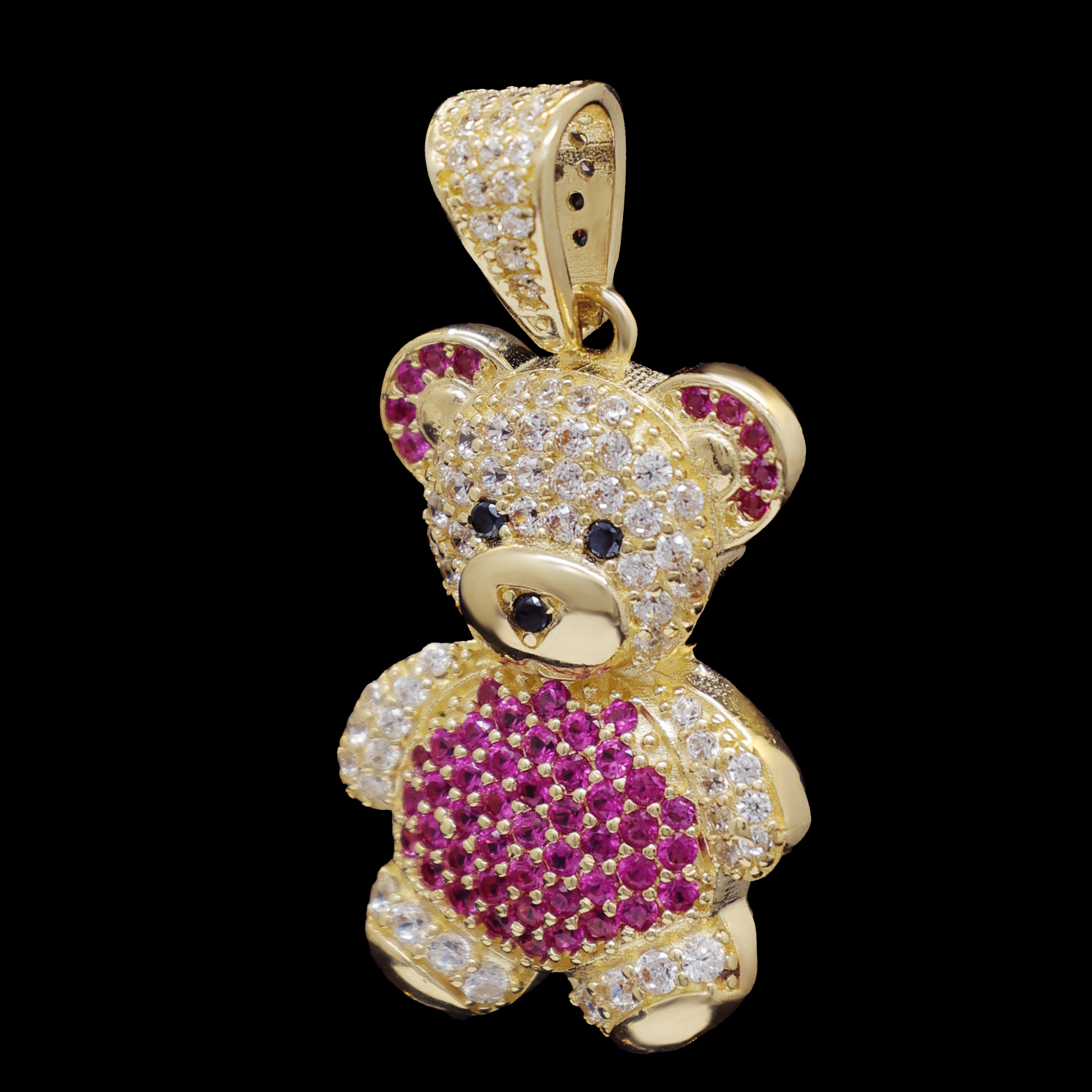 DIJE OSO GRANDE FICSIA 10K