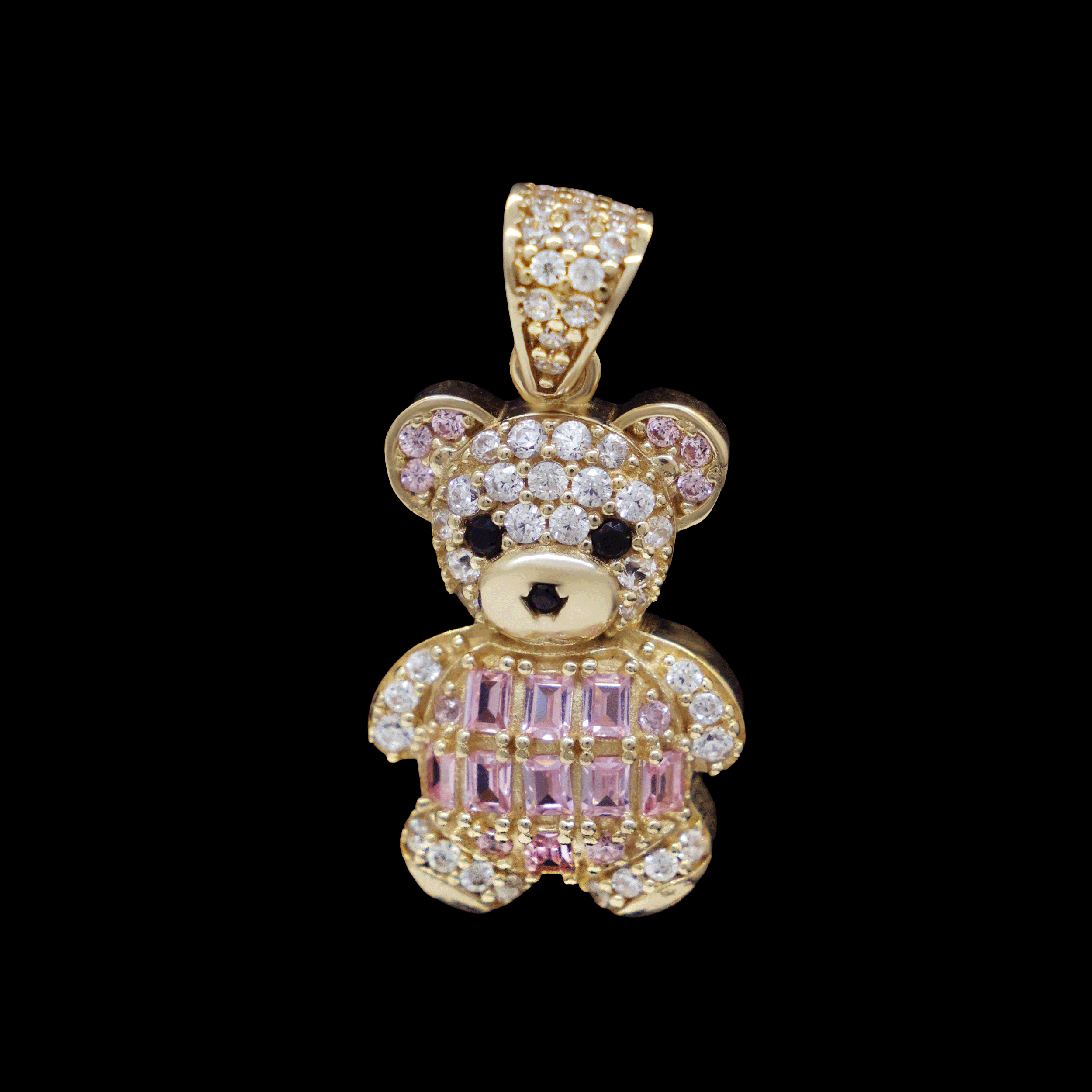 DIJE OSO MEDIANO ZN/ROSA BLANCA 10K