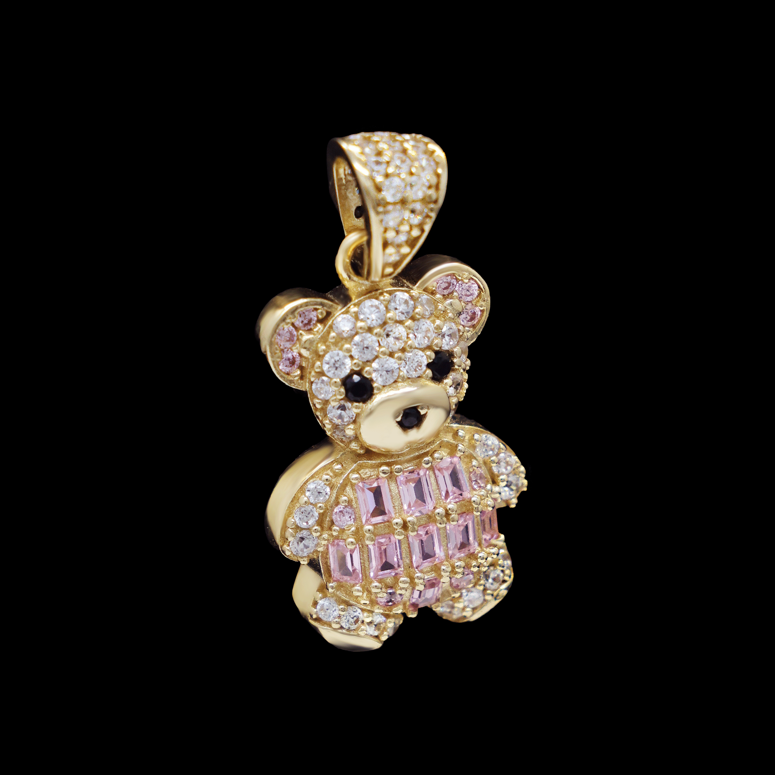 DIJE OSO MEDIANO ZN/ROSA BLANCA 10K