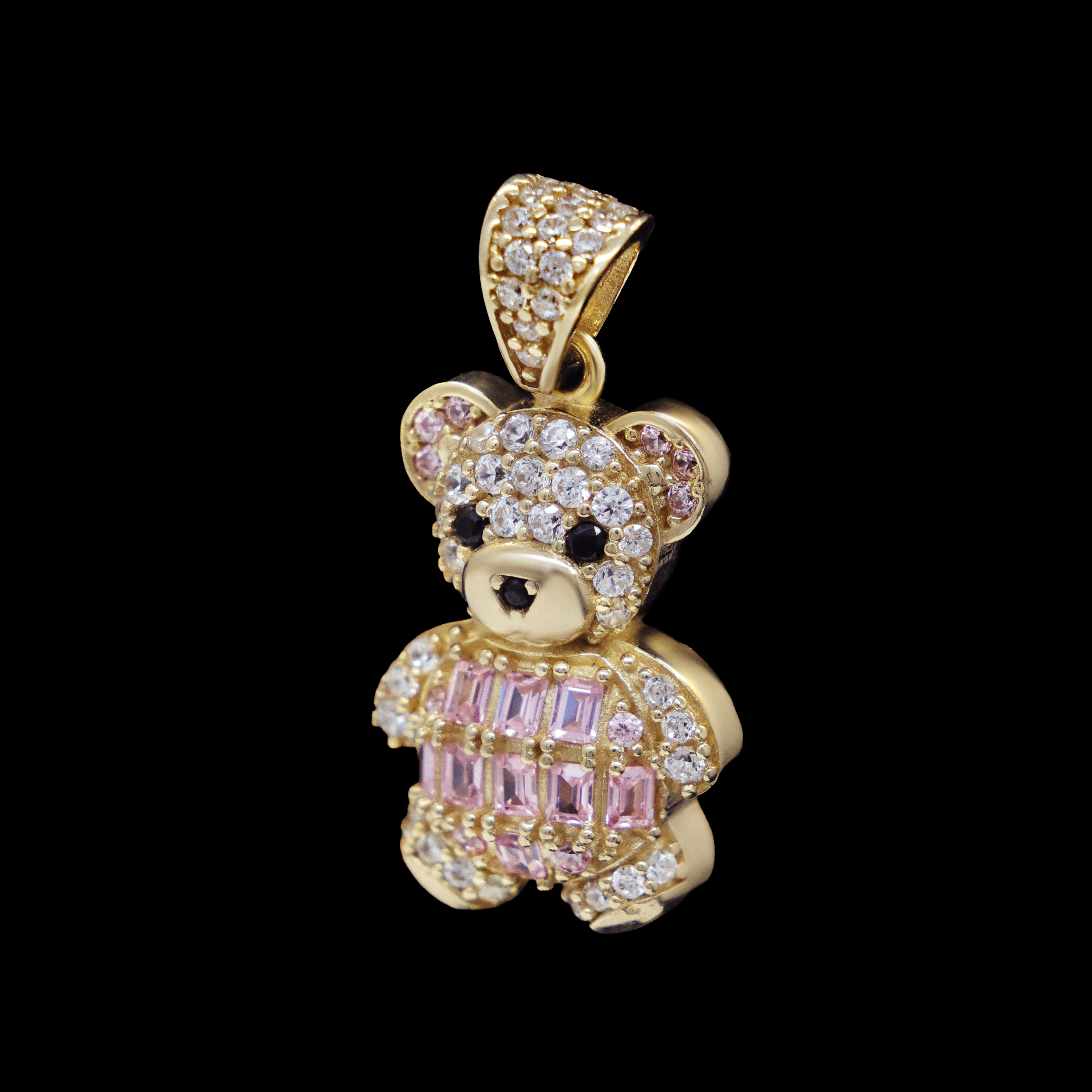 DIJE OSO MEDIANO ZN/ROSA BLANCA 10K