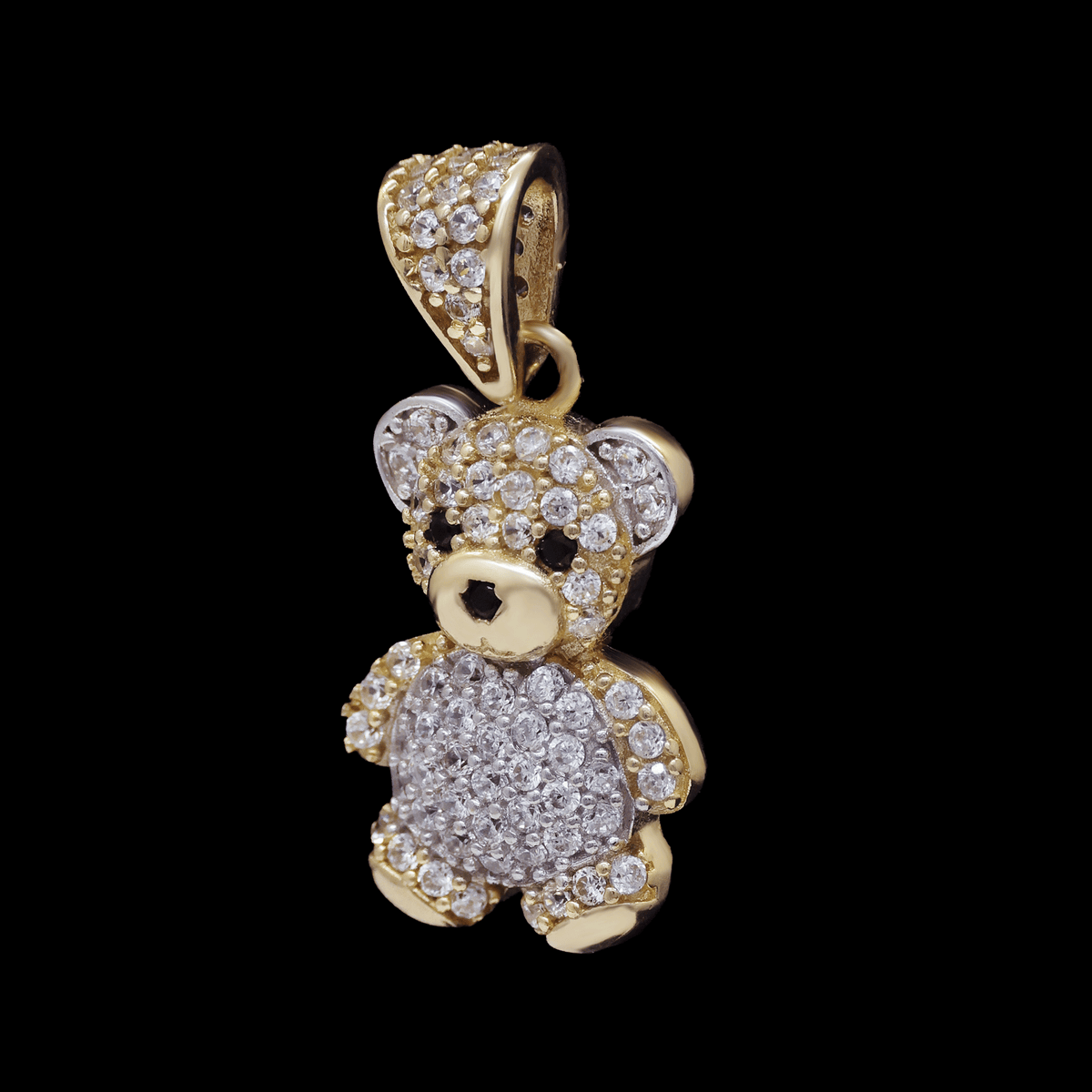 DIJE OSO CHICO CON ZIRCONIAS BLANCAS  10K