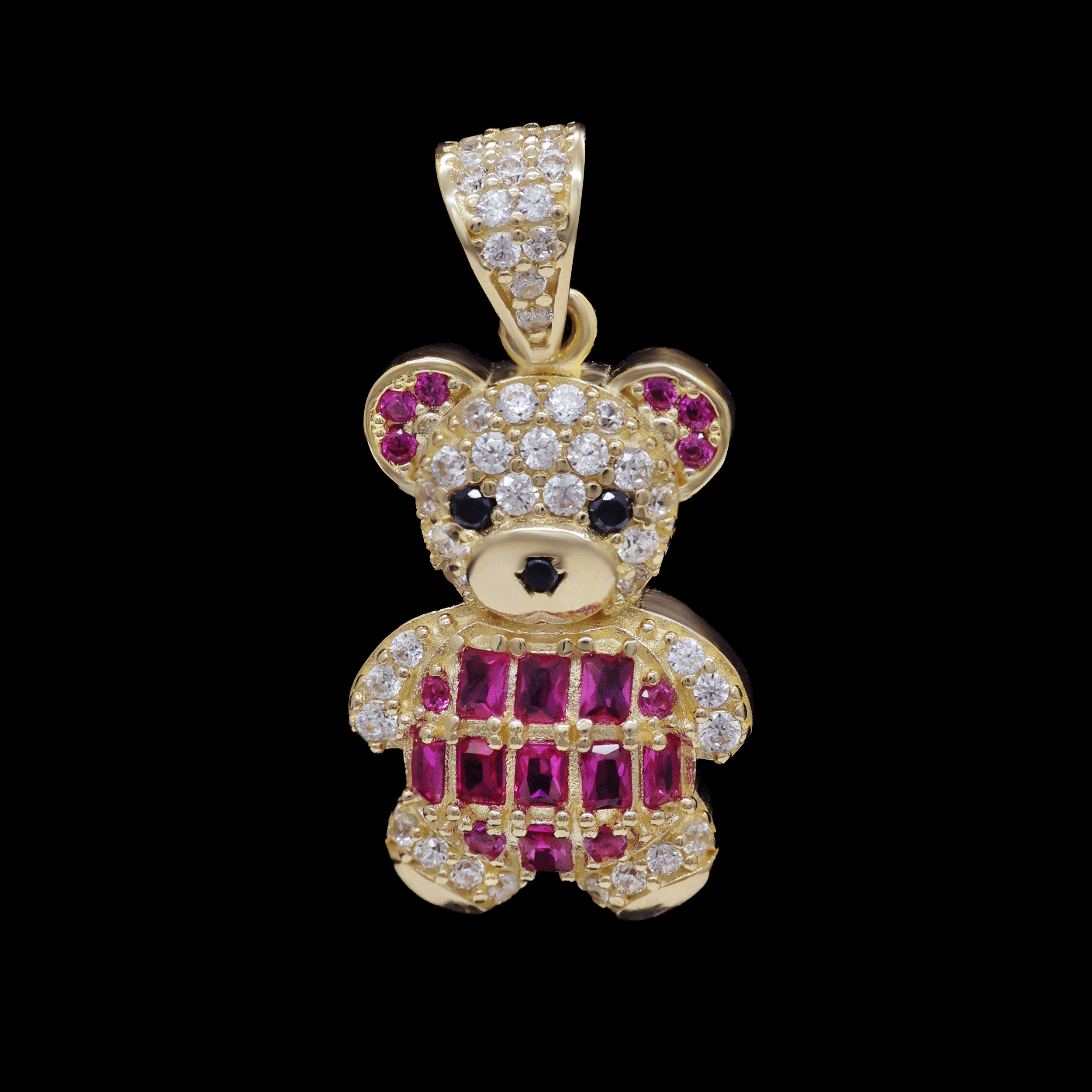 DIJE OSO MEDIANO FUCSIA 10K