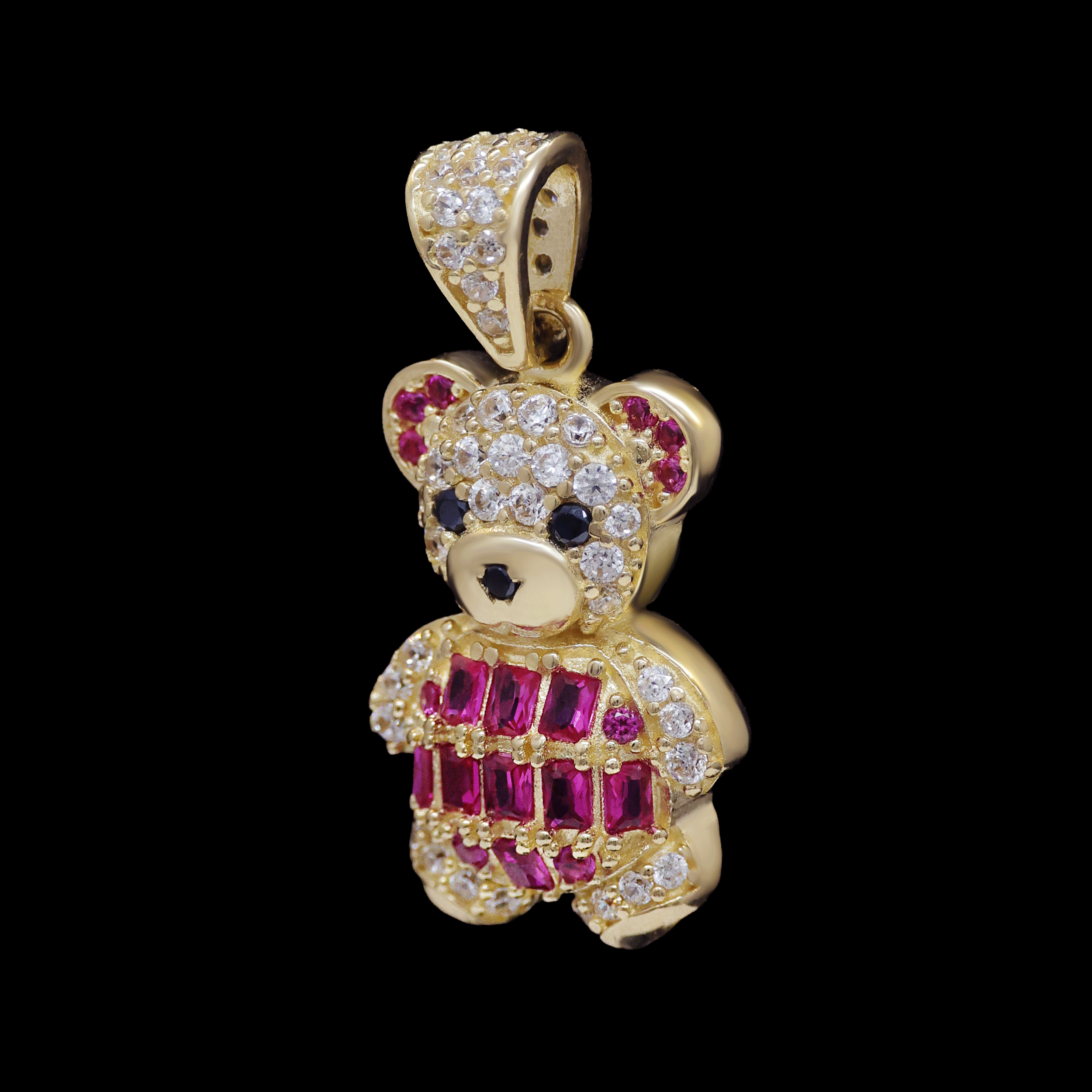 DIJE OSO MEDIANO FUCSIA 10K