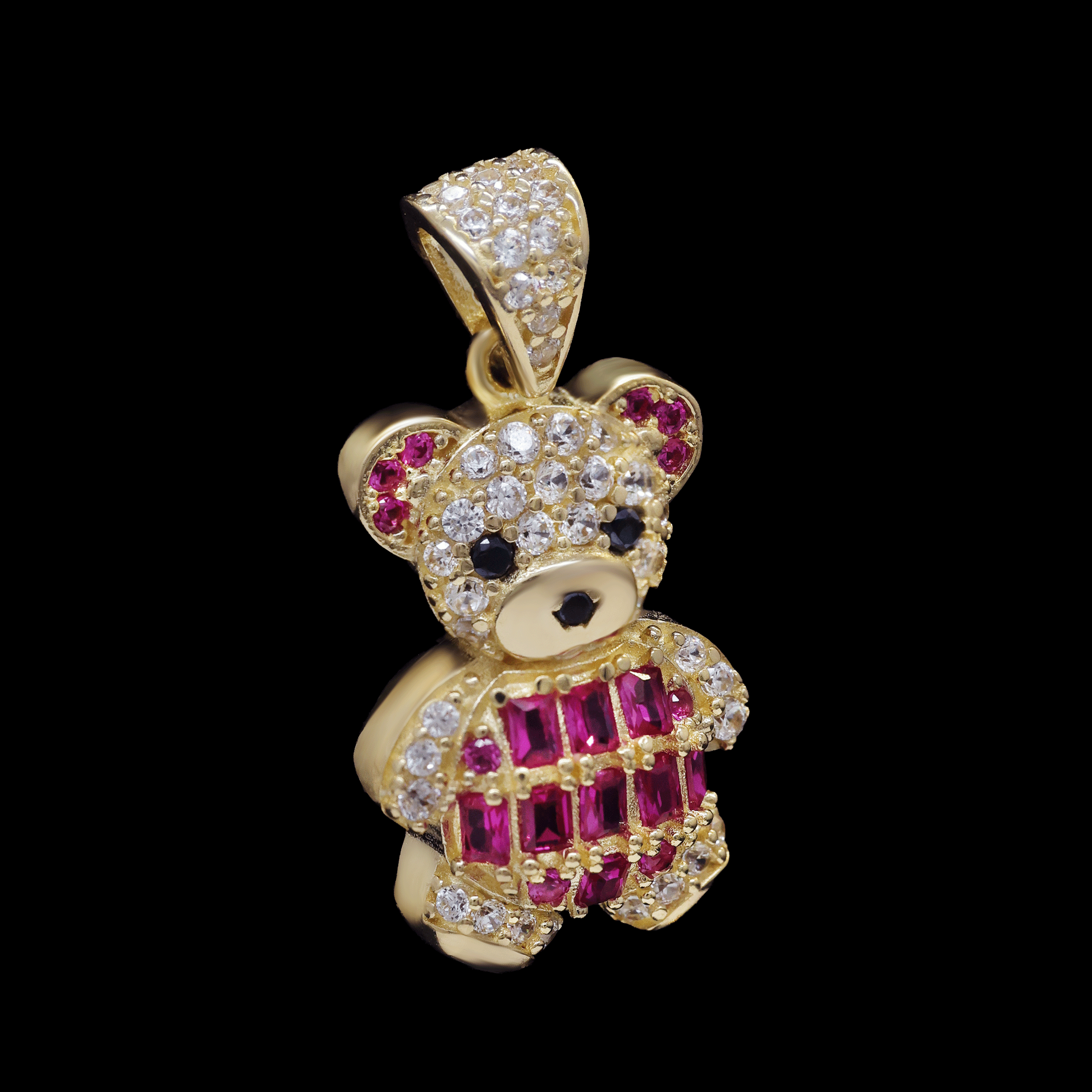 DIJE OSO MEDIANO FUCSIA 10K