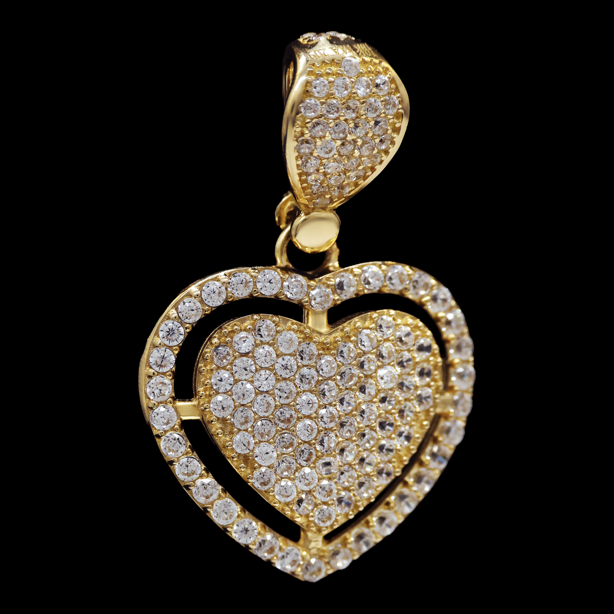 DIJE CORAZON FULL ZC BLANCA 10K