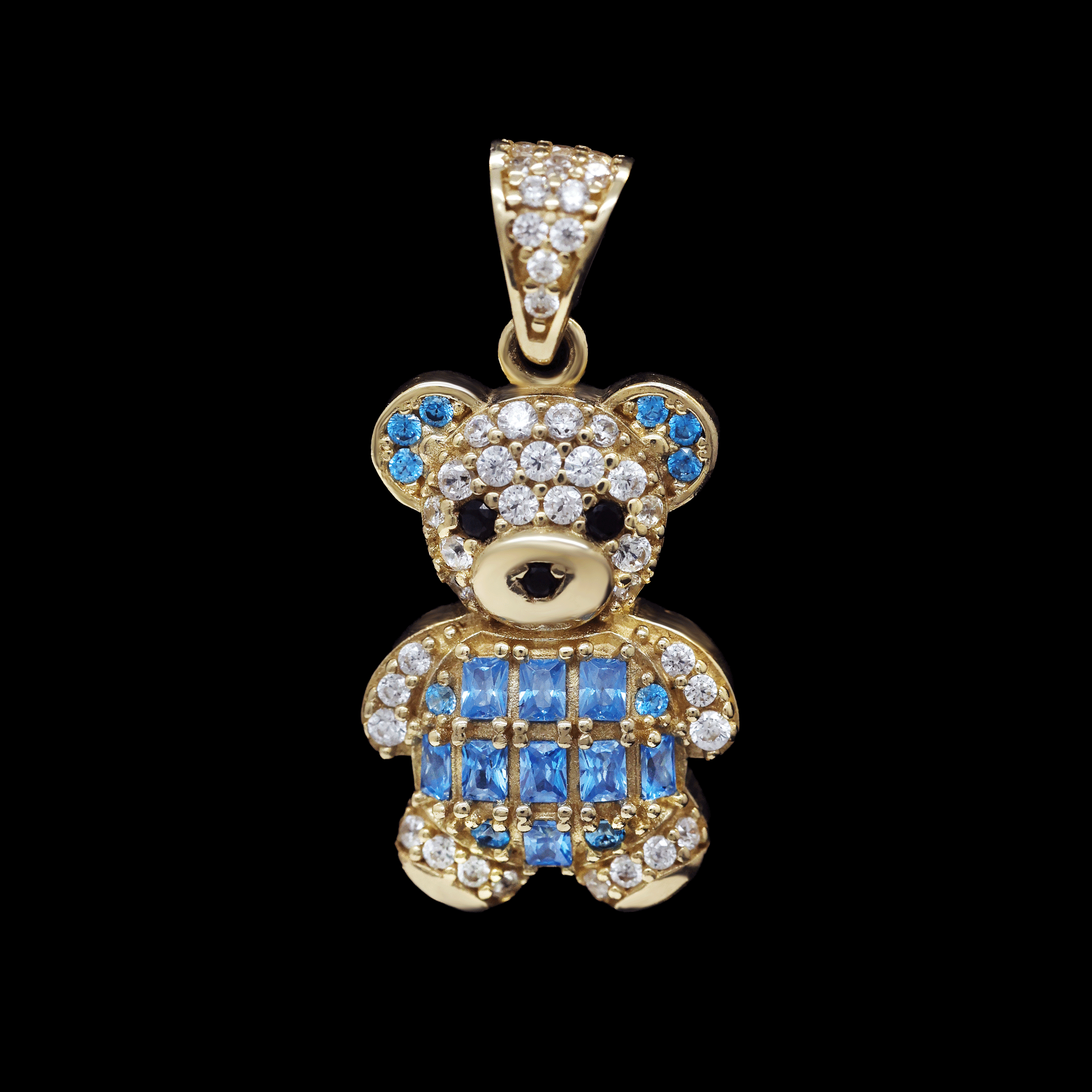 DIJE OSO MEDIANO ZN AZUL BLANCA 10K